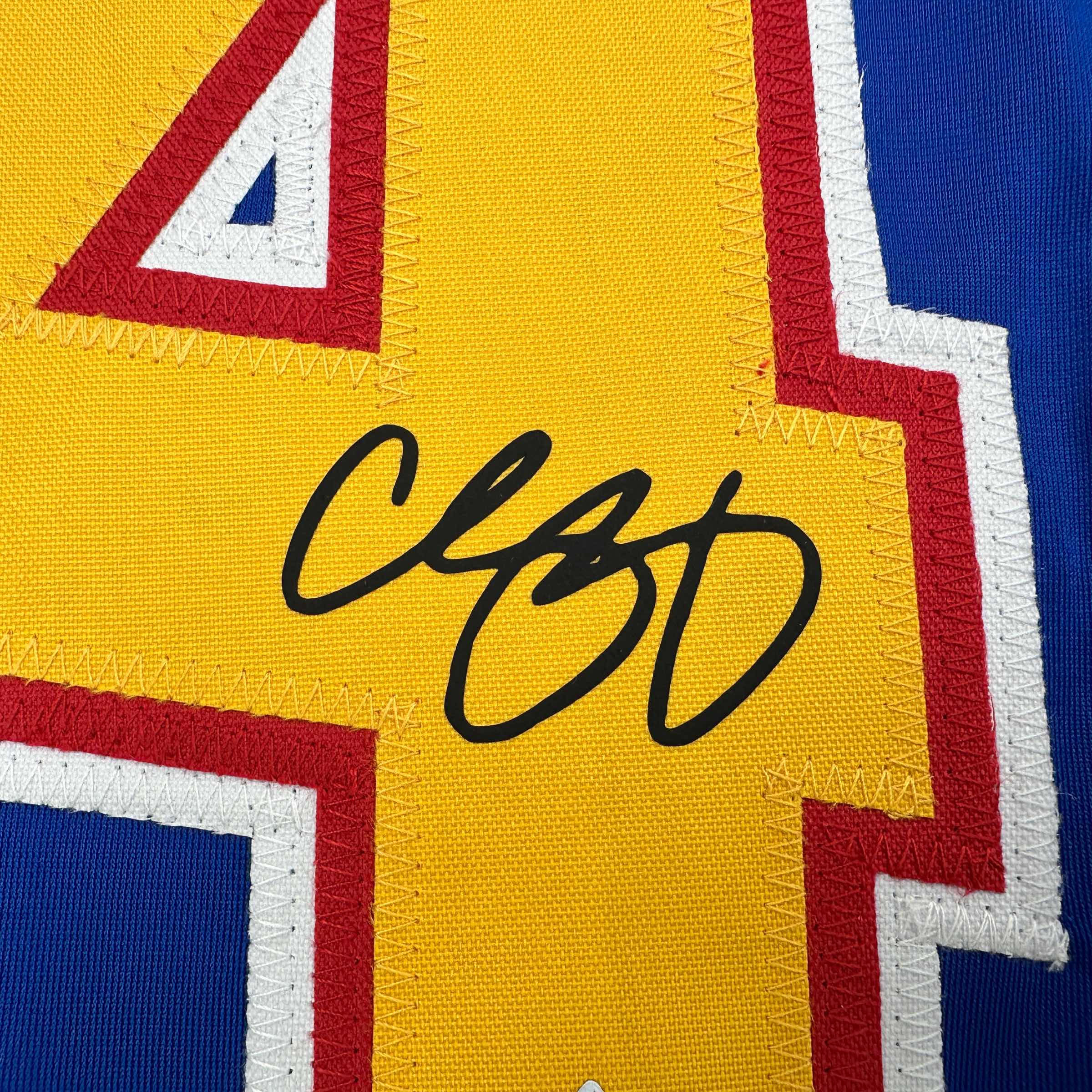 Framed Facsimile Autographed Chris Pronger 35x39 St. Louis Blue Reprint Laser Auto Hockey Jersey
