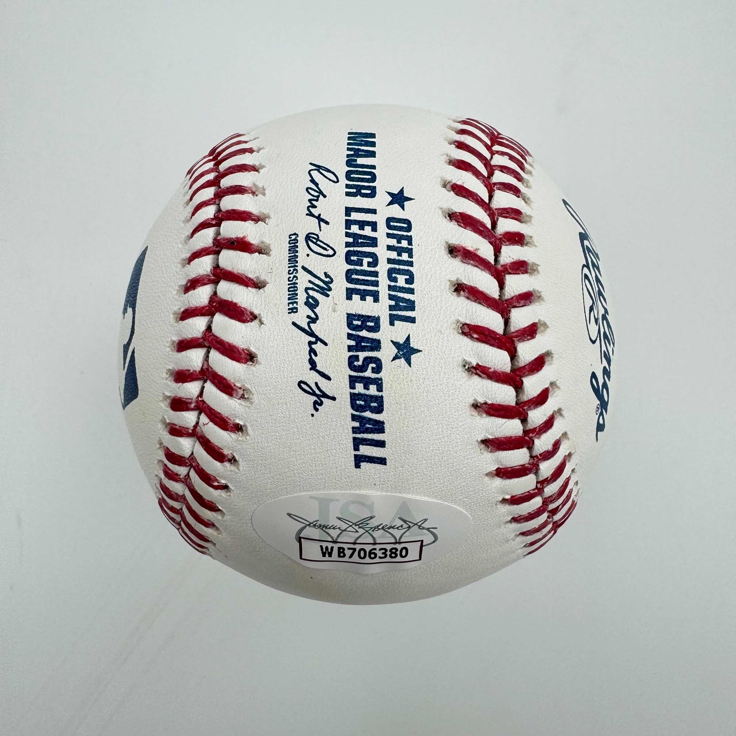 Autographed/Signed Yordan Alvarez Rawlings Official Major League ROML Baseball JSA COA