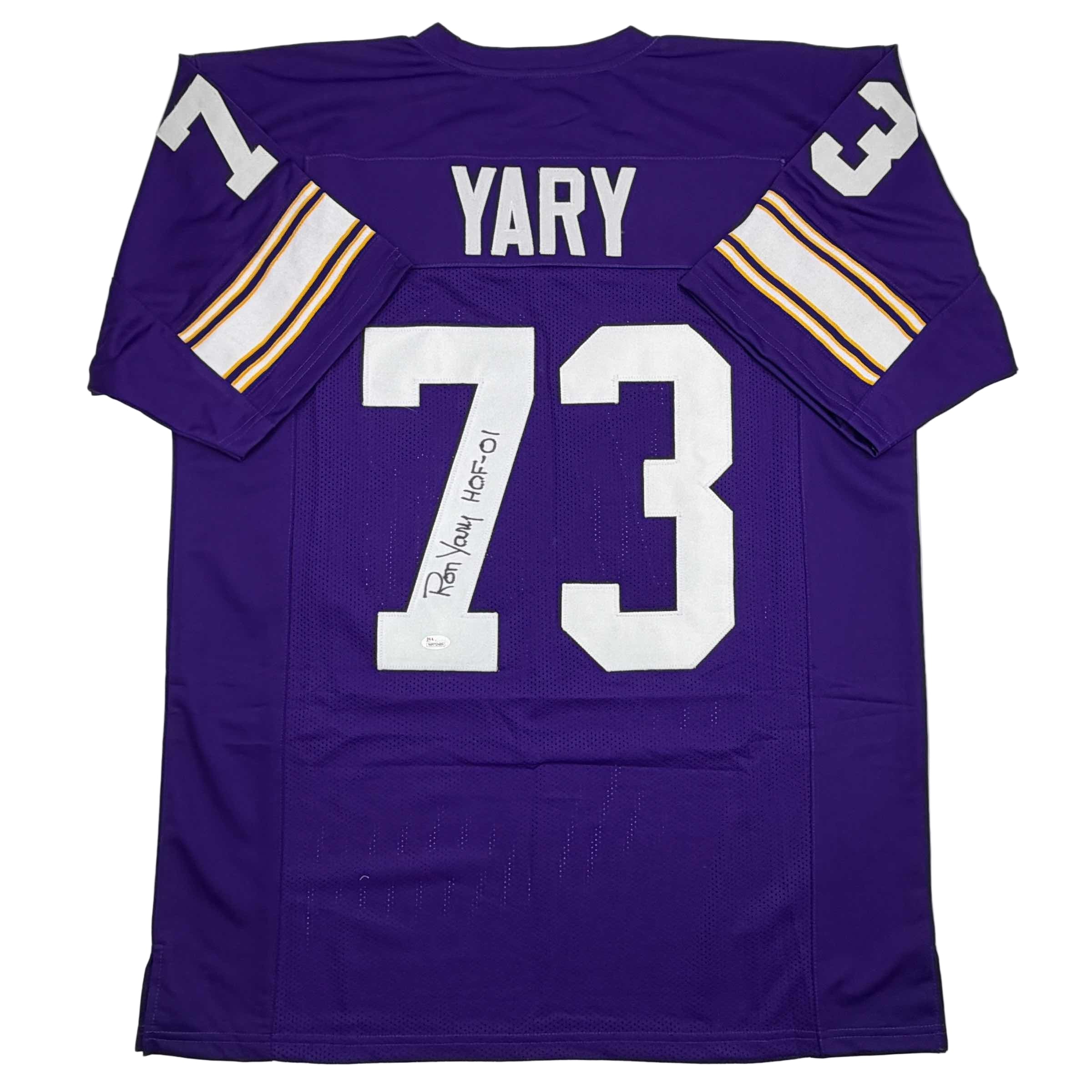 Autographed/Signed Ron Yary HOF 01  Minnesota Purple Football Jersey JSA COA