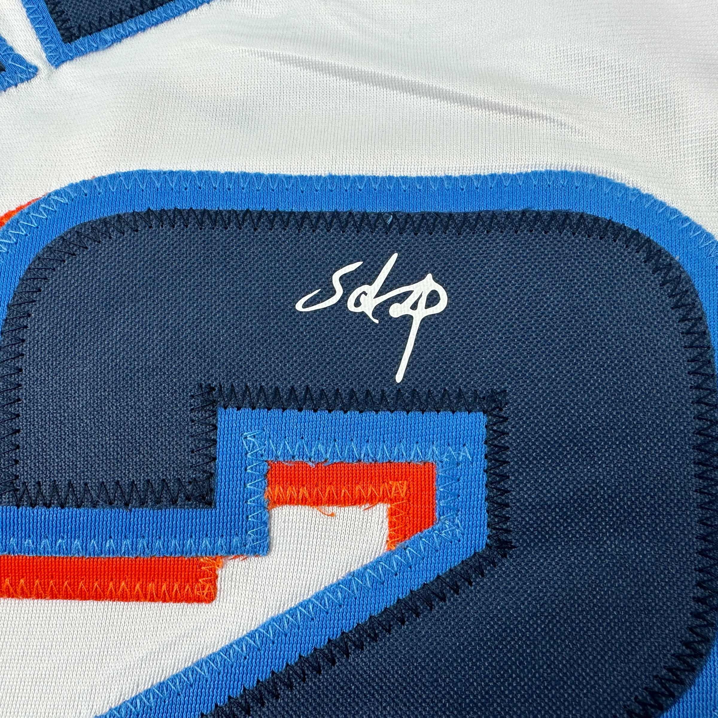 Facsimile Autographed Sandy Alcantara Miami White Reprint Laser Auto Baseball Jersey Size Men's XL