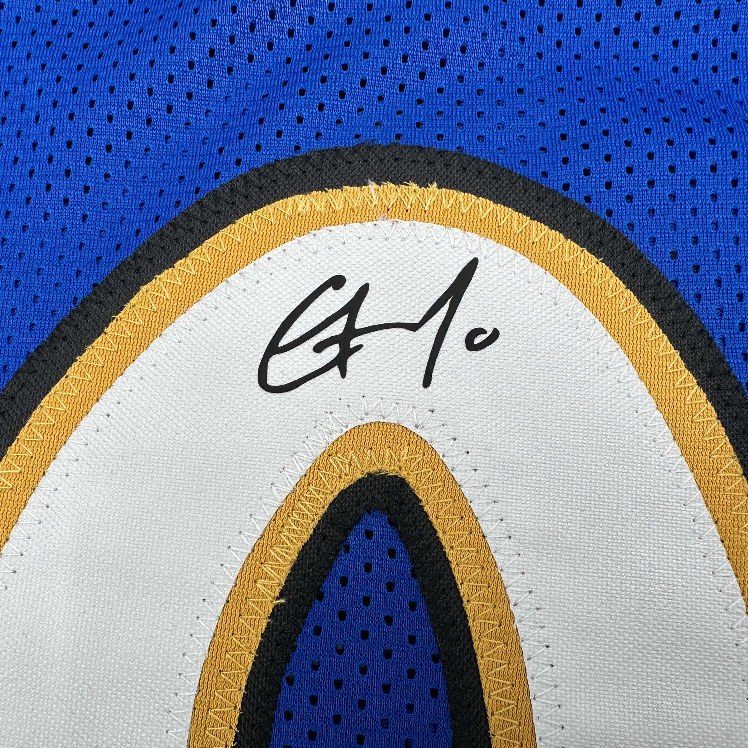 Framed Facsimile Autographed Gilbert Arenas 35x39 Washington Blue Reprint Laser Auto Basketball Jersey