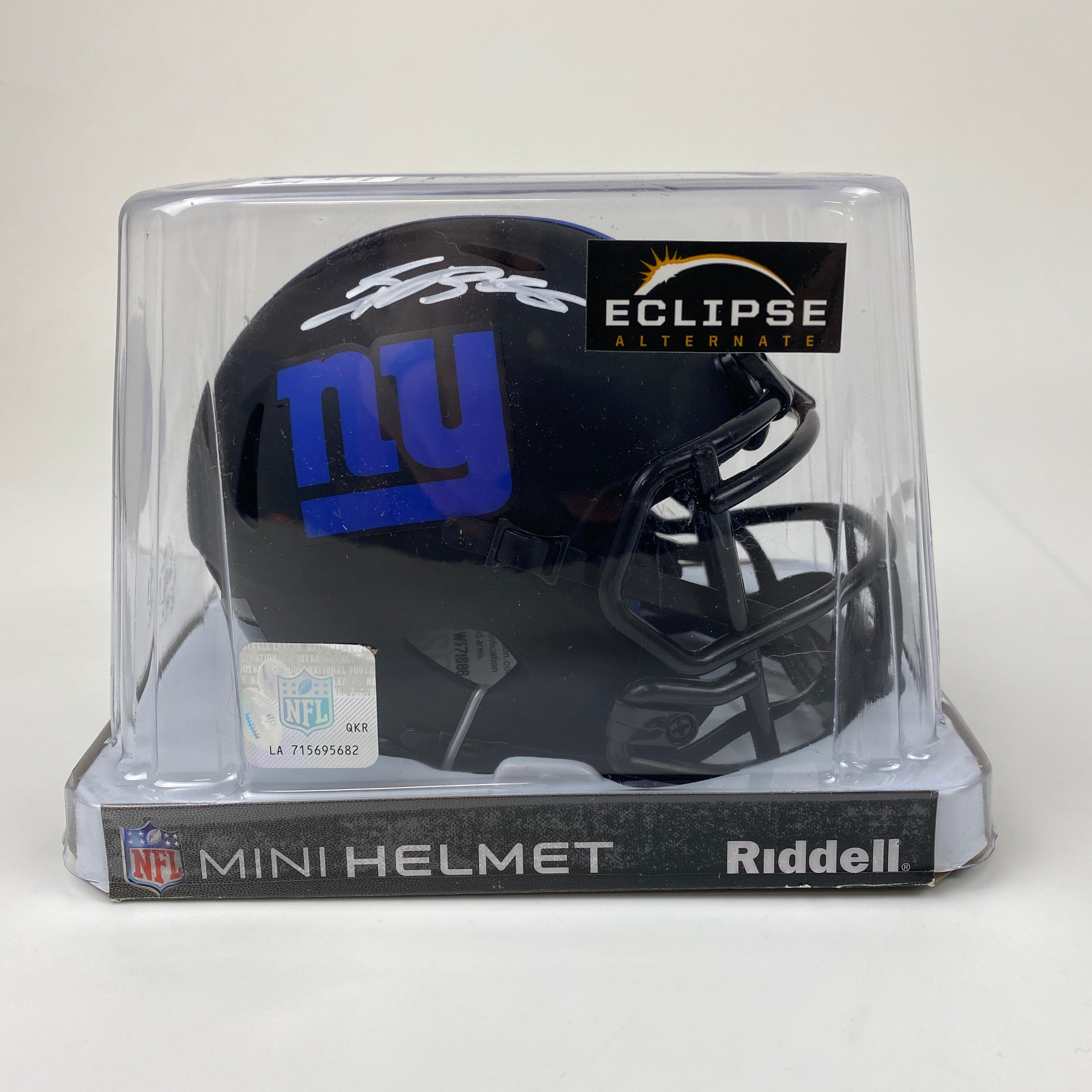 Autographed/Signed Saquon Barkley New York Giants Lunar Eclipse Mini Football Helmet Beckett BAS COA