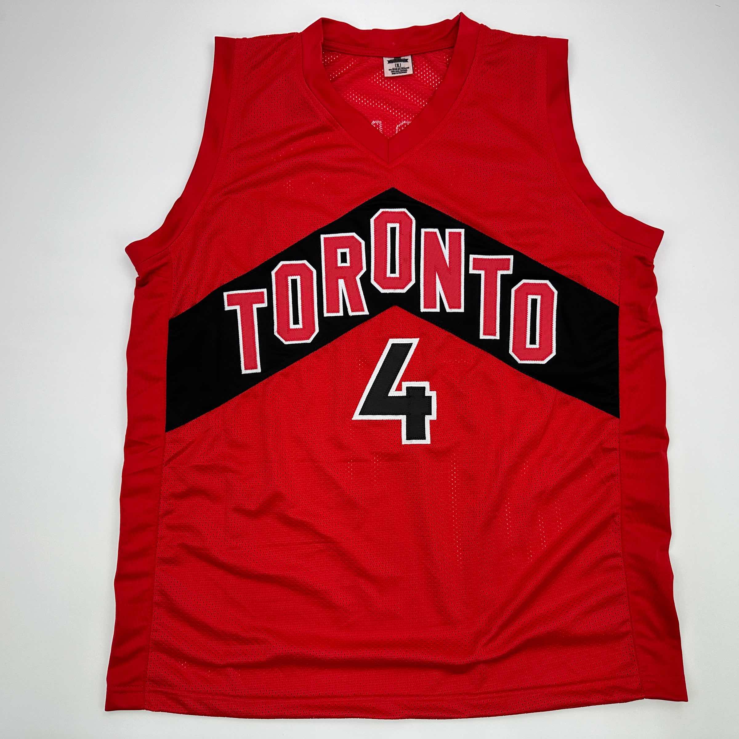 Facsimile Autographed Scottie Barnes Toronto Red Reprint Laser Auto Basketball Jersey Size Men's XL