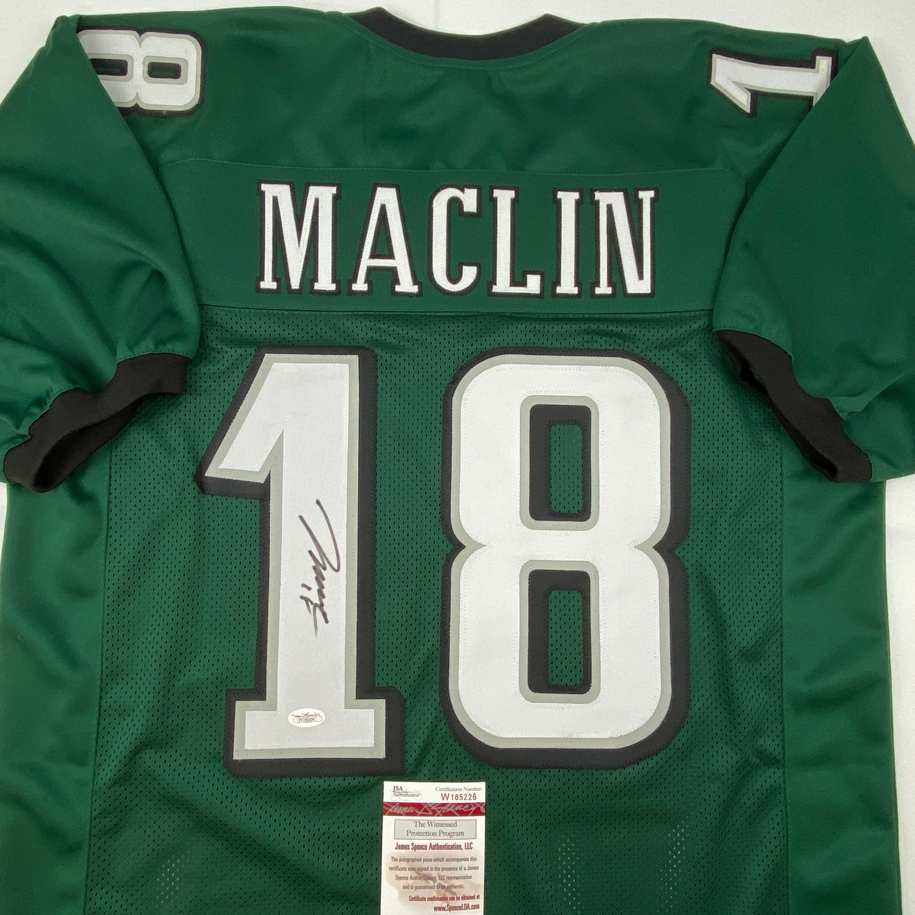 Autographed/Signed Jeremy Maclin Philadelphia Green Football Jersey JSA COA