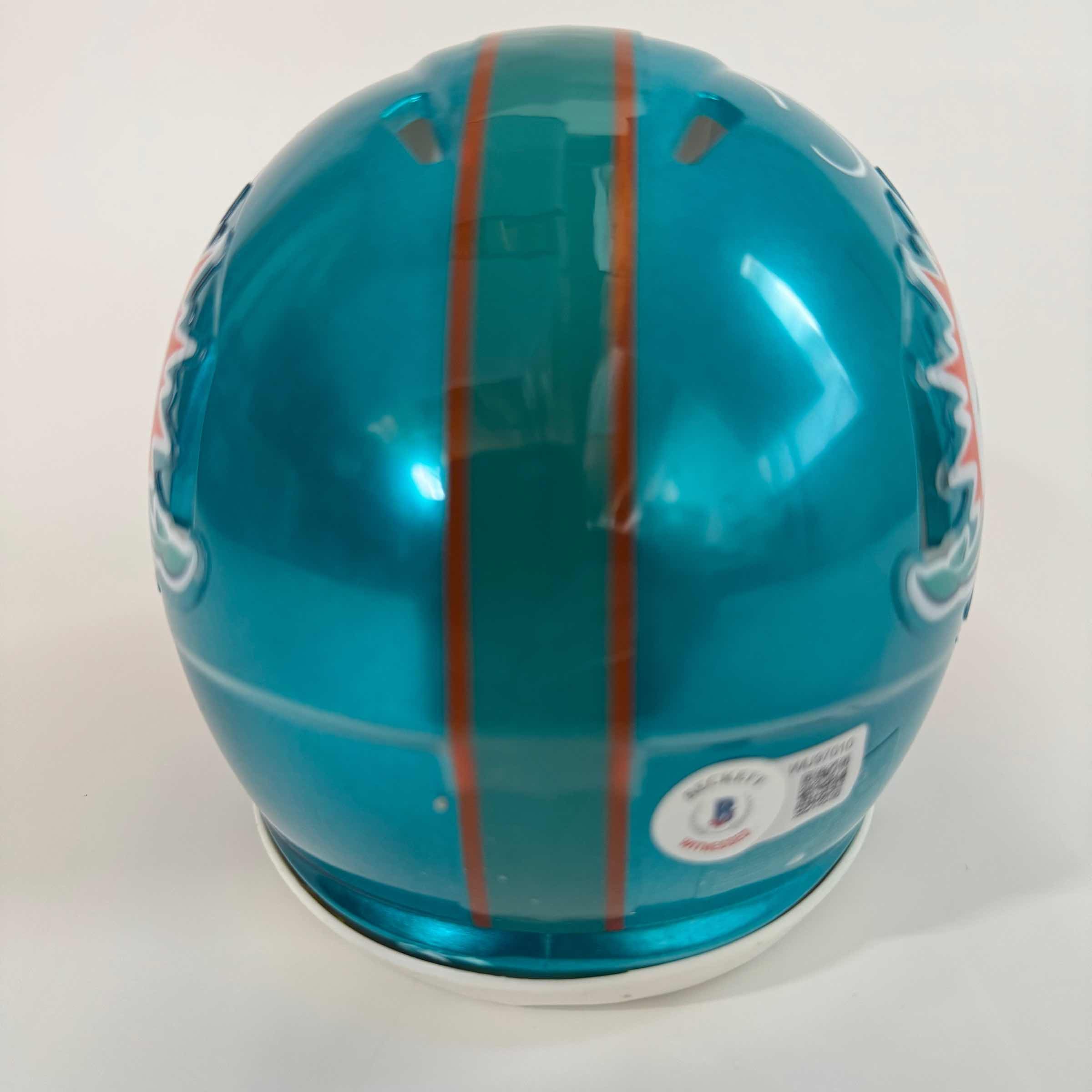 Autographed/Signed Tyreek Hill Miami Dolphins Flash Mini Football Helmet Beckett BAS COA