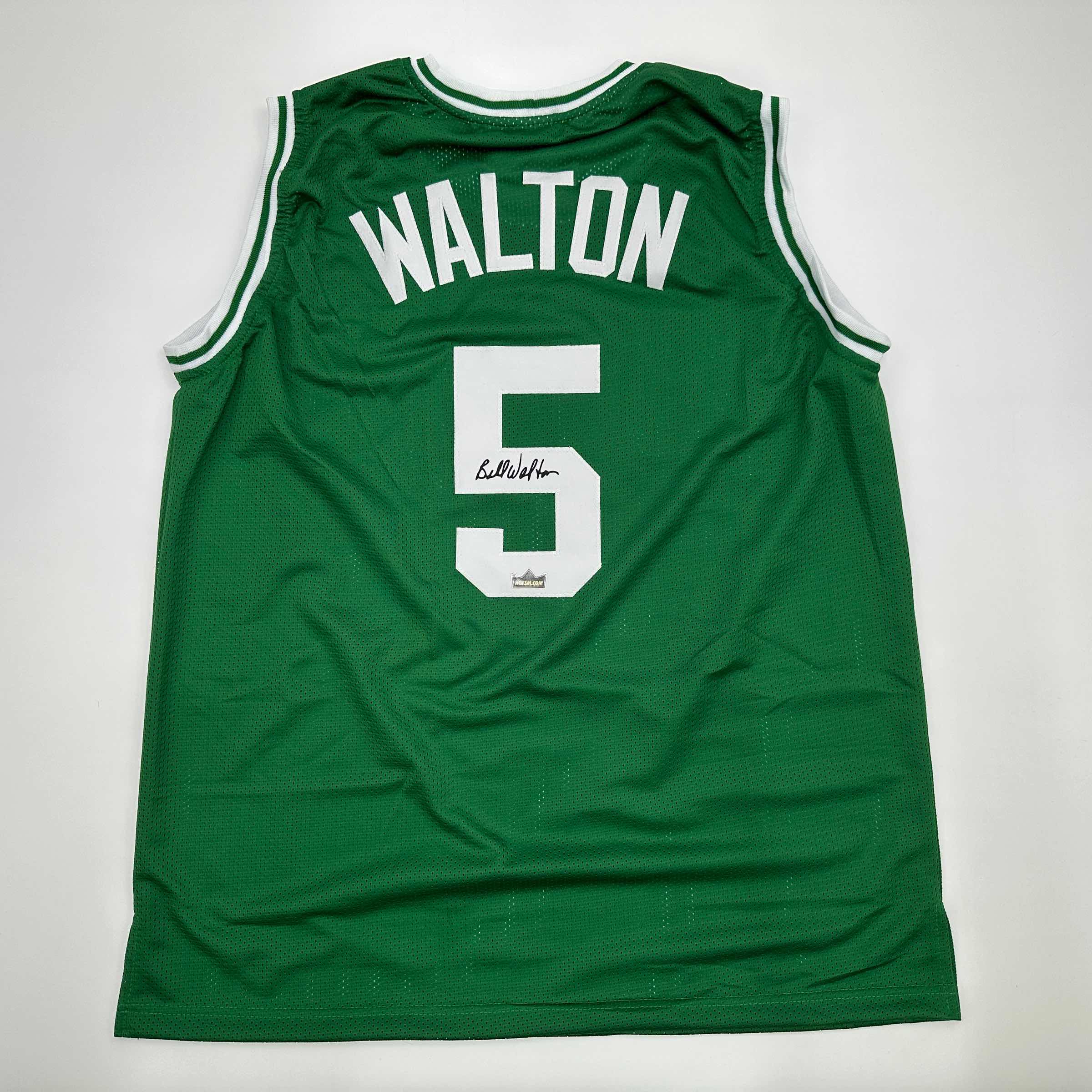 Facsimile Autographed Bill Walton Boston Green Reprint Laser Auto Basketball Jersey Size Men's XL