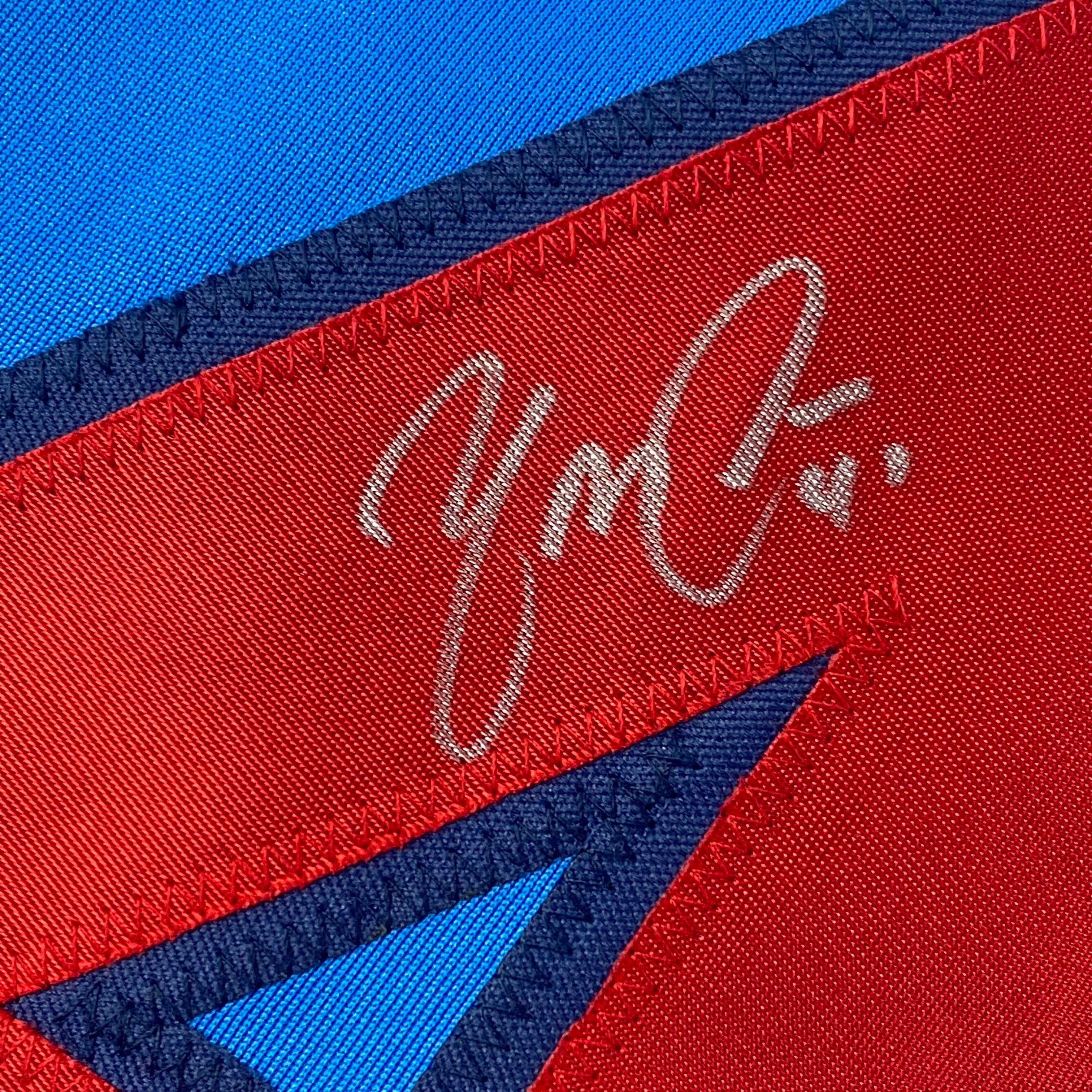 Autographed/Signed Yadier Molina St. Louis Blue Baseball Jersey Beckett BAS COA