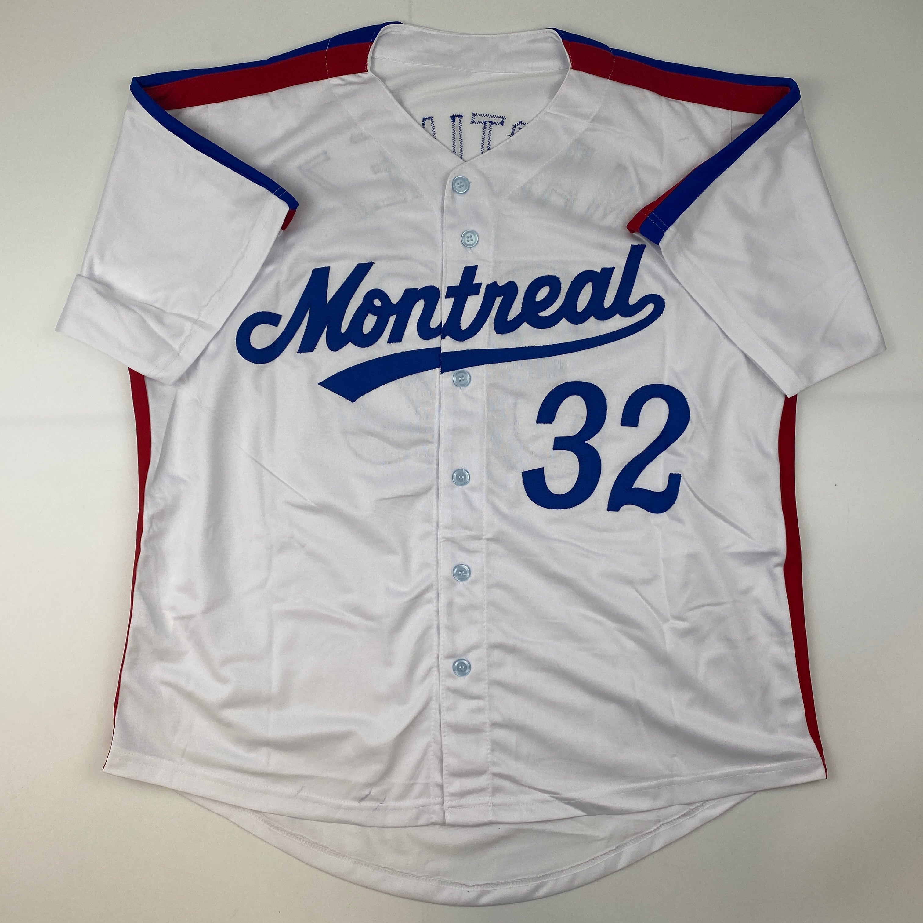 Autographed/Signed Dennis Martinez Montreal White Baseball Jersey JSA COA