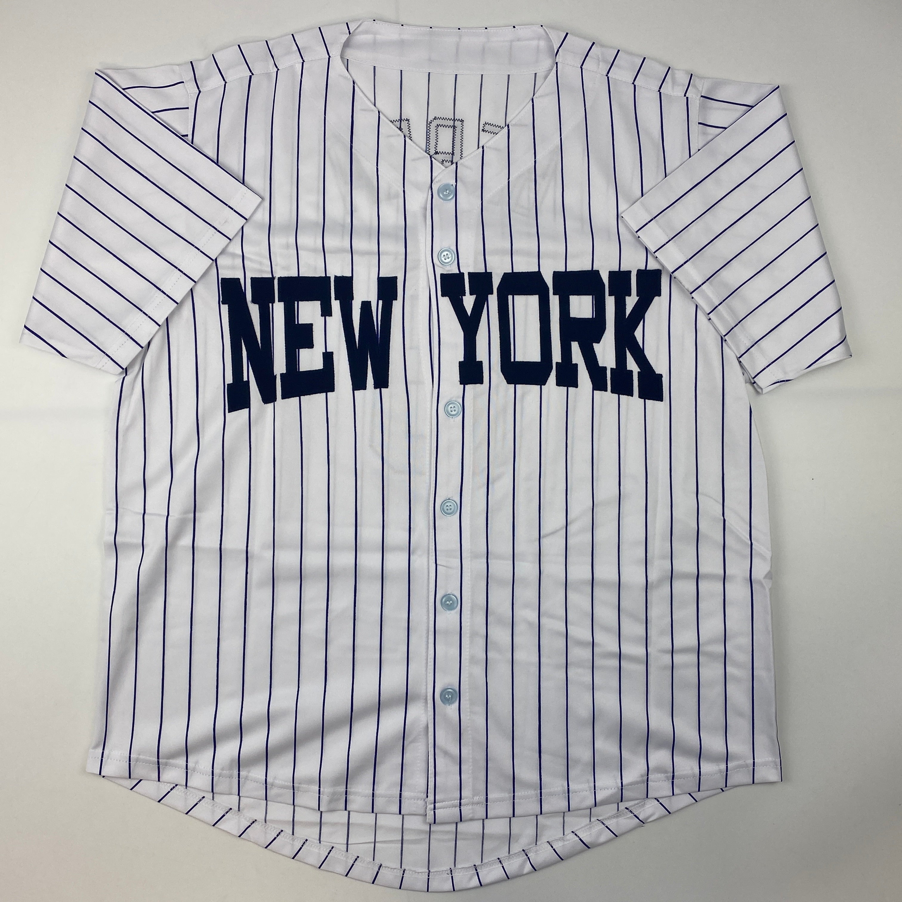 Autographed/Signed Yogi Berra New York Pinstripe Baseball Jersey JSA COA