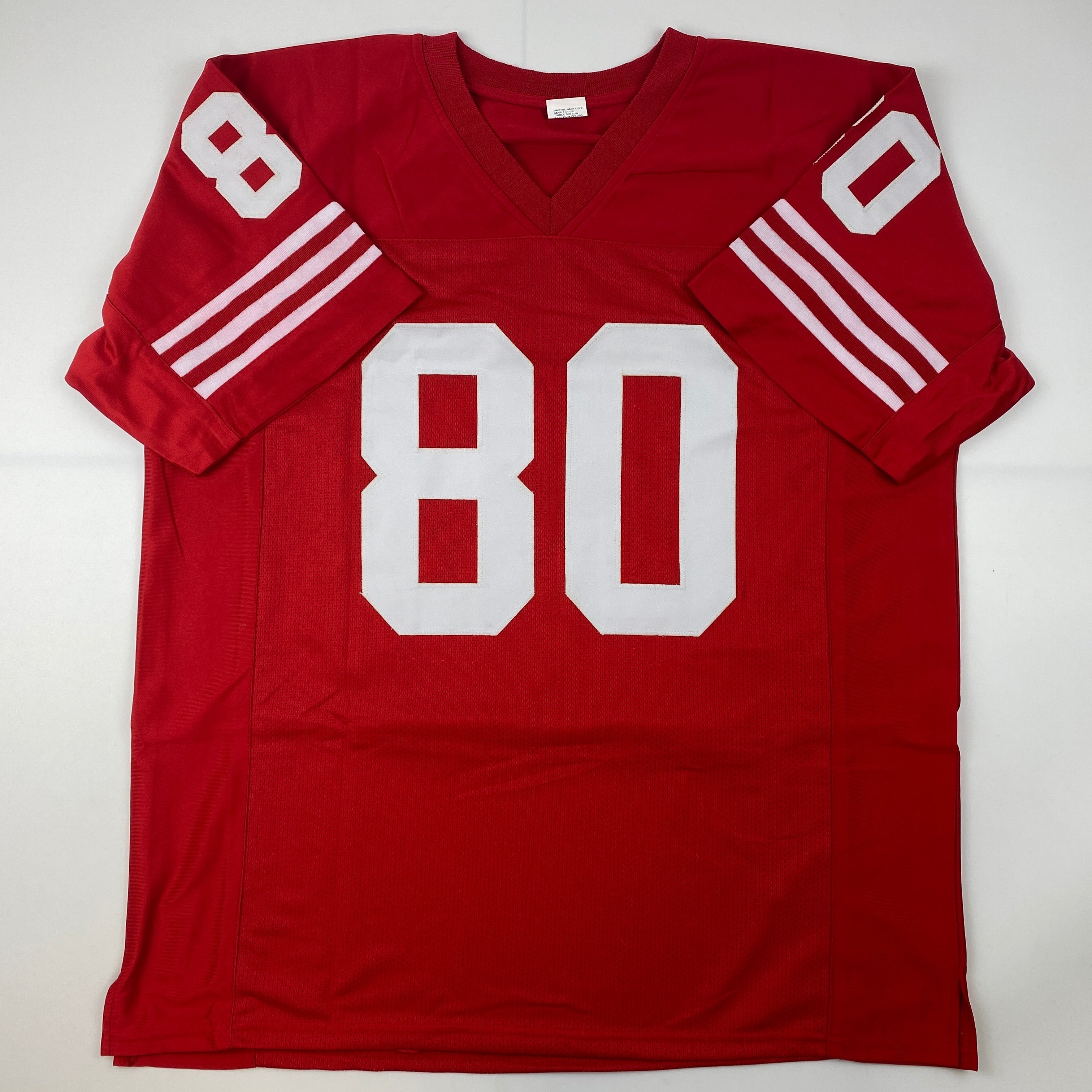 Autographed/Signed Jerry Rice San Francisco Red Football Jersey JSA COA