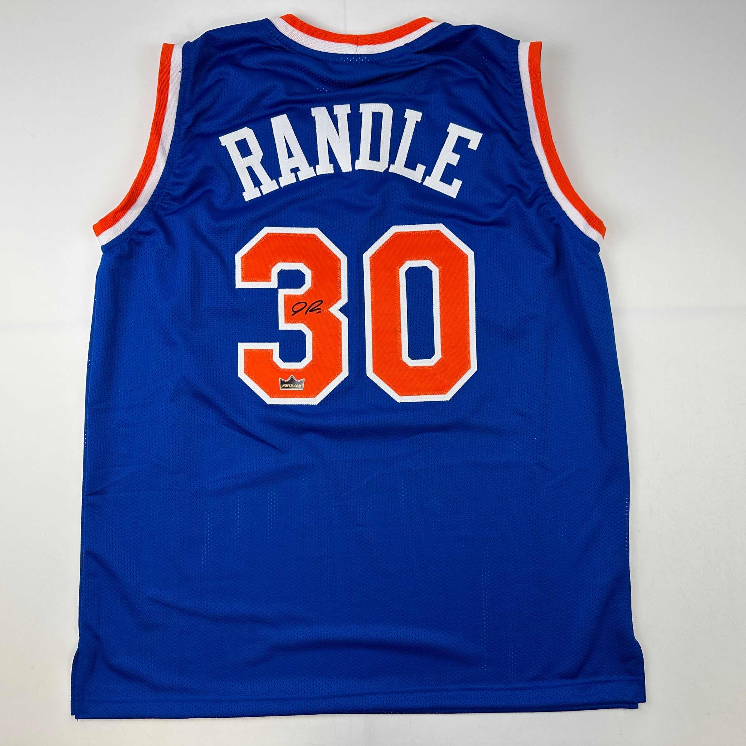 Facsimile Autographed Julius Randle New York Blue Reprint Laser Auto Basketball Jersey Size Men's XL