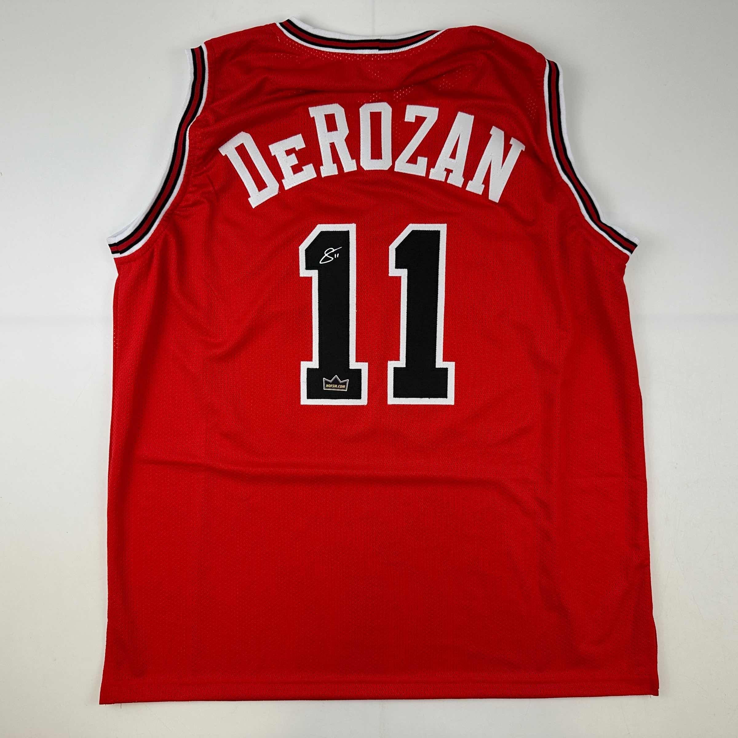 Facsimile Autographed DeMar DeRozan Chicago Red Reprint Laser Auto Basketball Jersey Size Men's XL