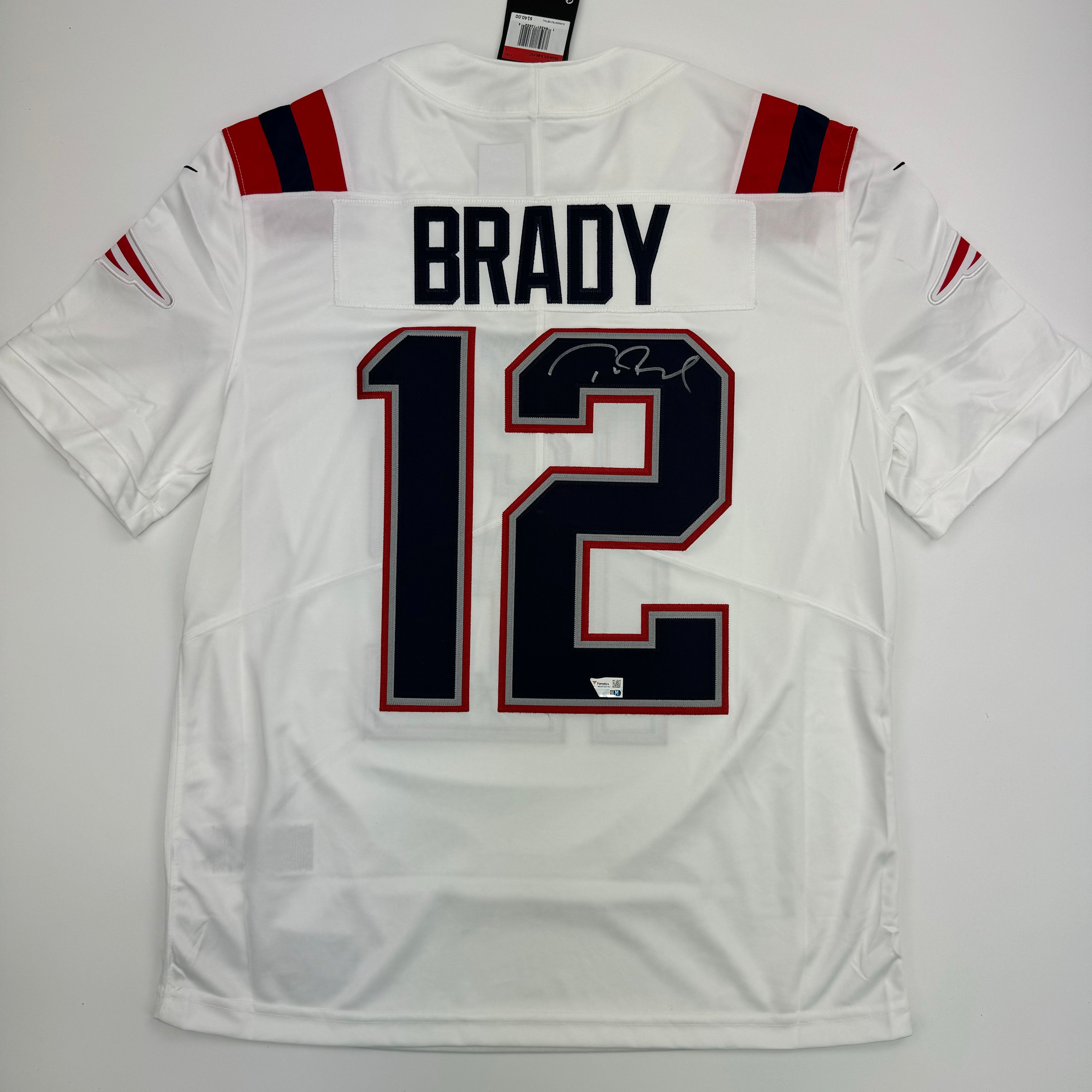 Autographed/Signed Tom Brady New England Patriots White Authentic Nike Limited Football Jersey Fanatics COA