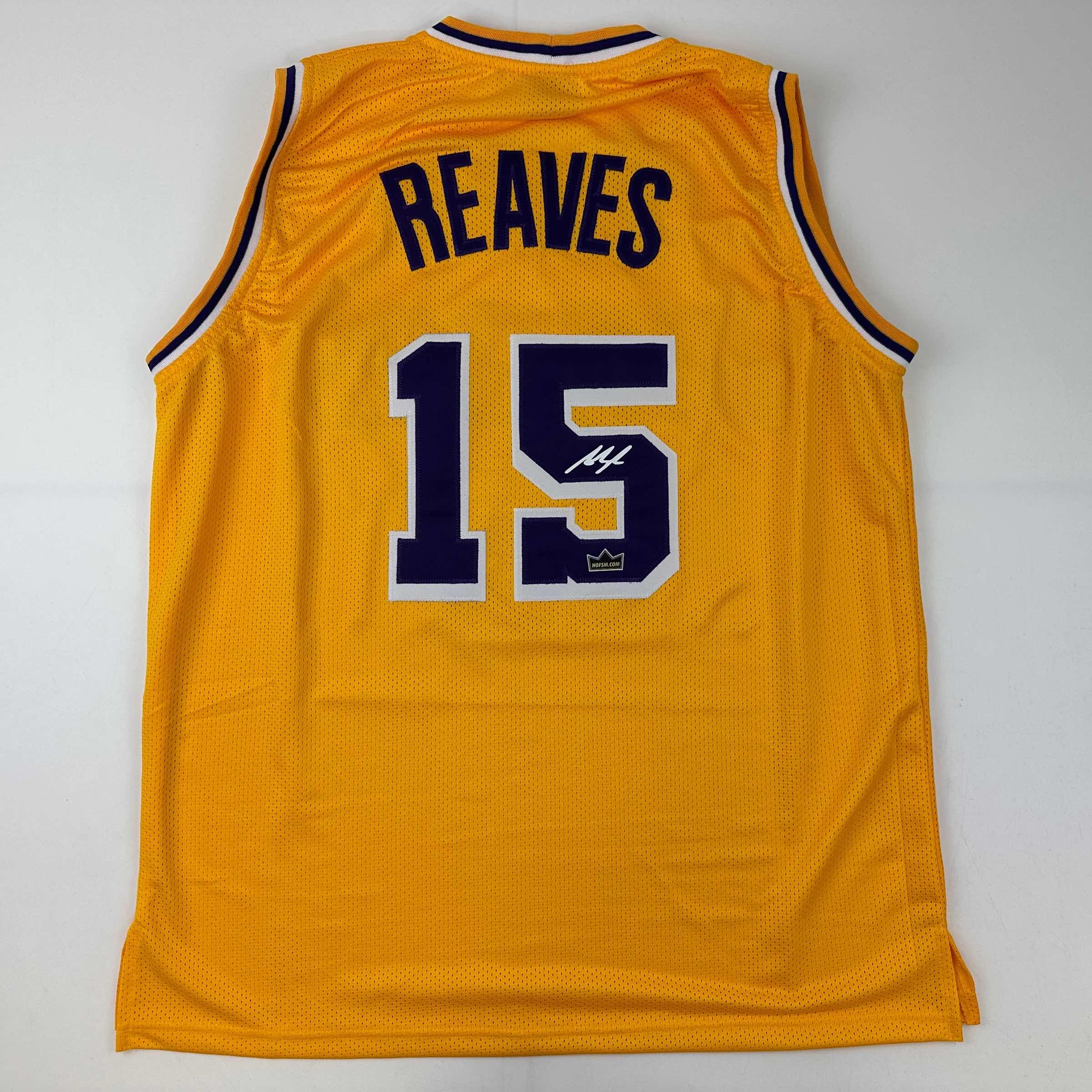 Facsimile Autographed Austin Reaves Los Angeles LA Yellow Reprint Laser Auto Basketball Jersey Size Men's XL