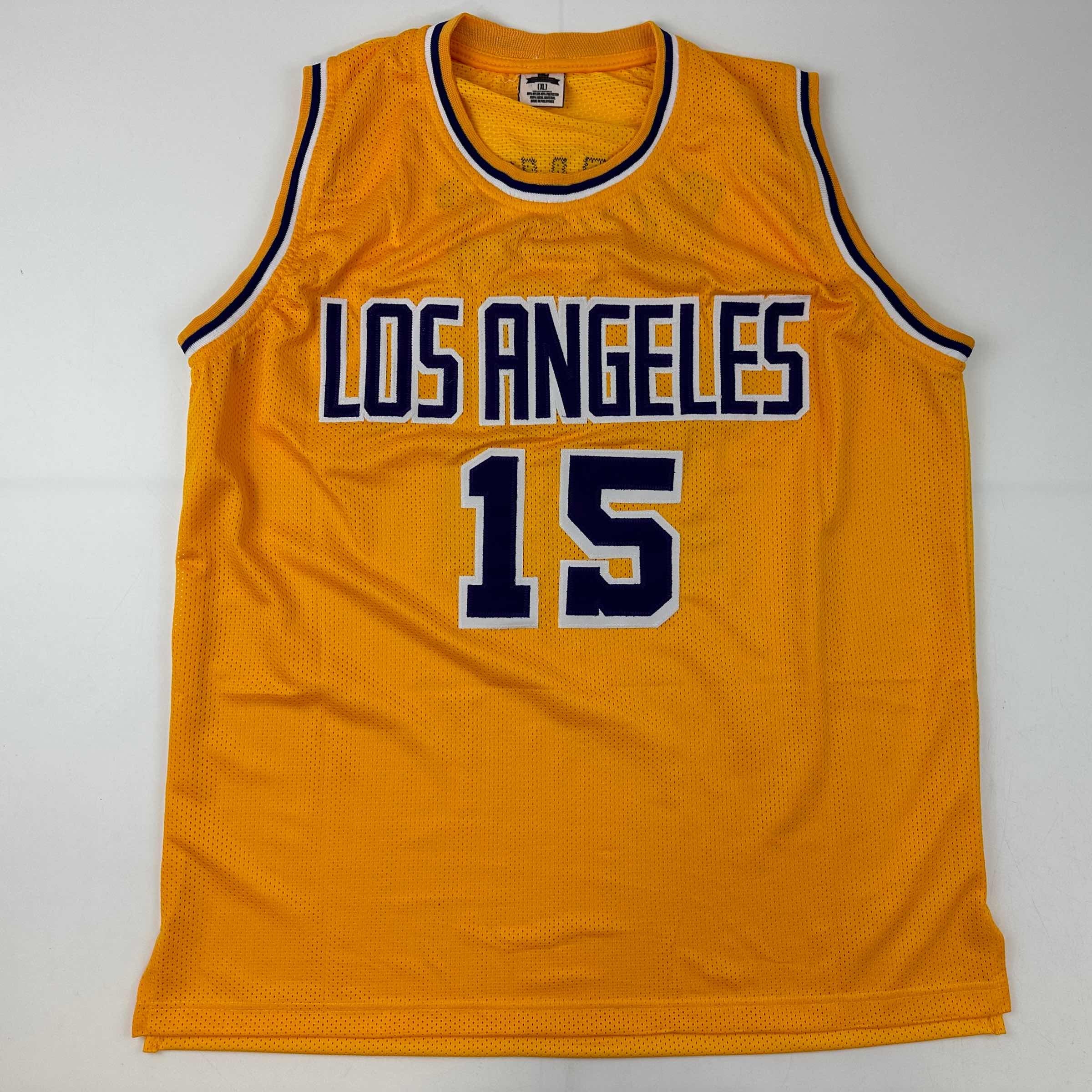 Facsimile Autographed Austin Reaves Los Angeles LA Yellow Reprint Laser Auto Basketball Jersey Size Men's XL
