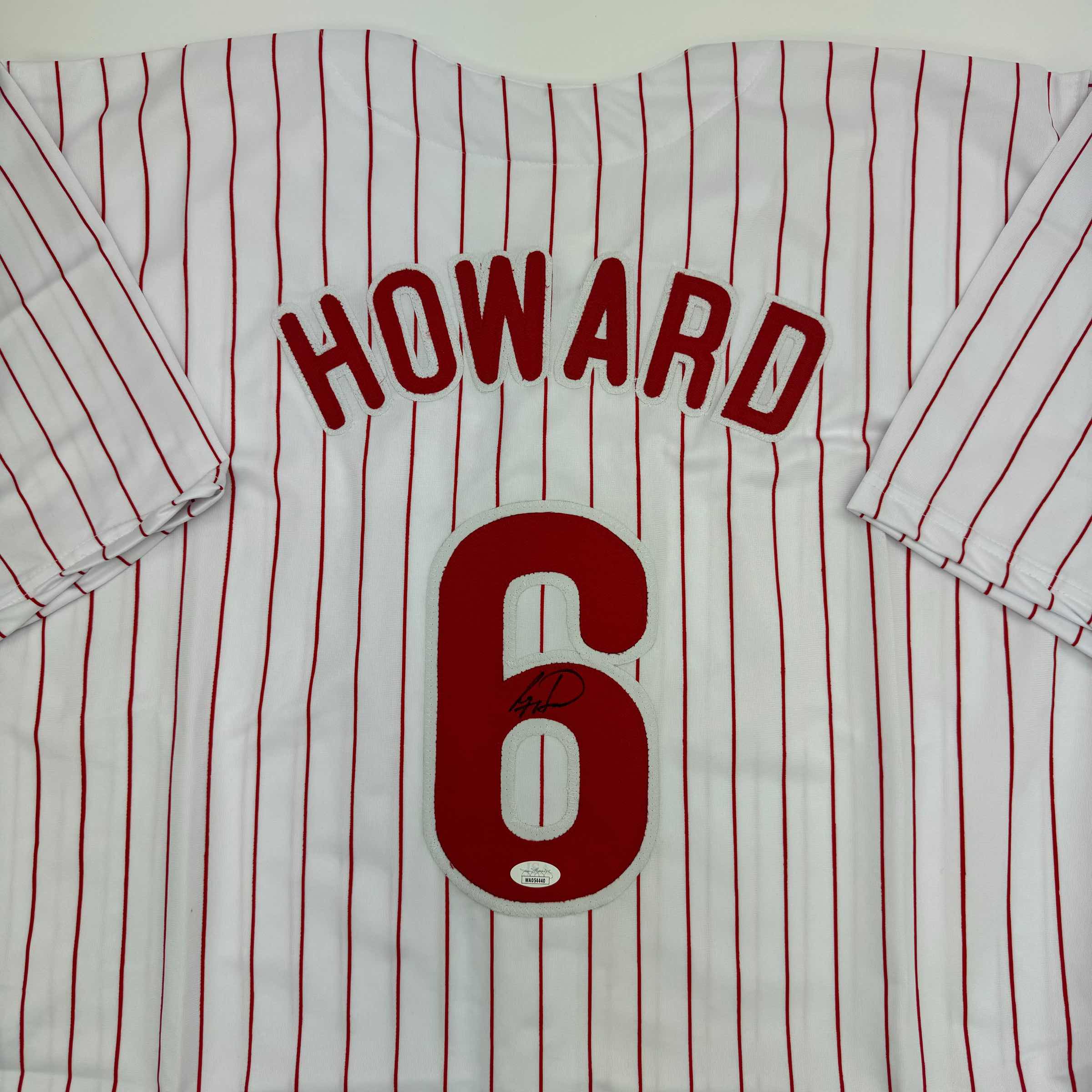 Autographed/Signed Ryan Howard Philadelphia Pinstripe Baseball Jersey JSA COA