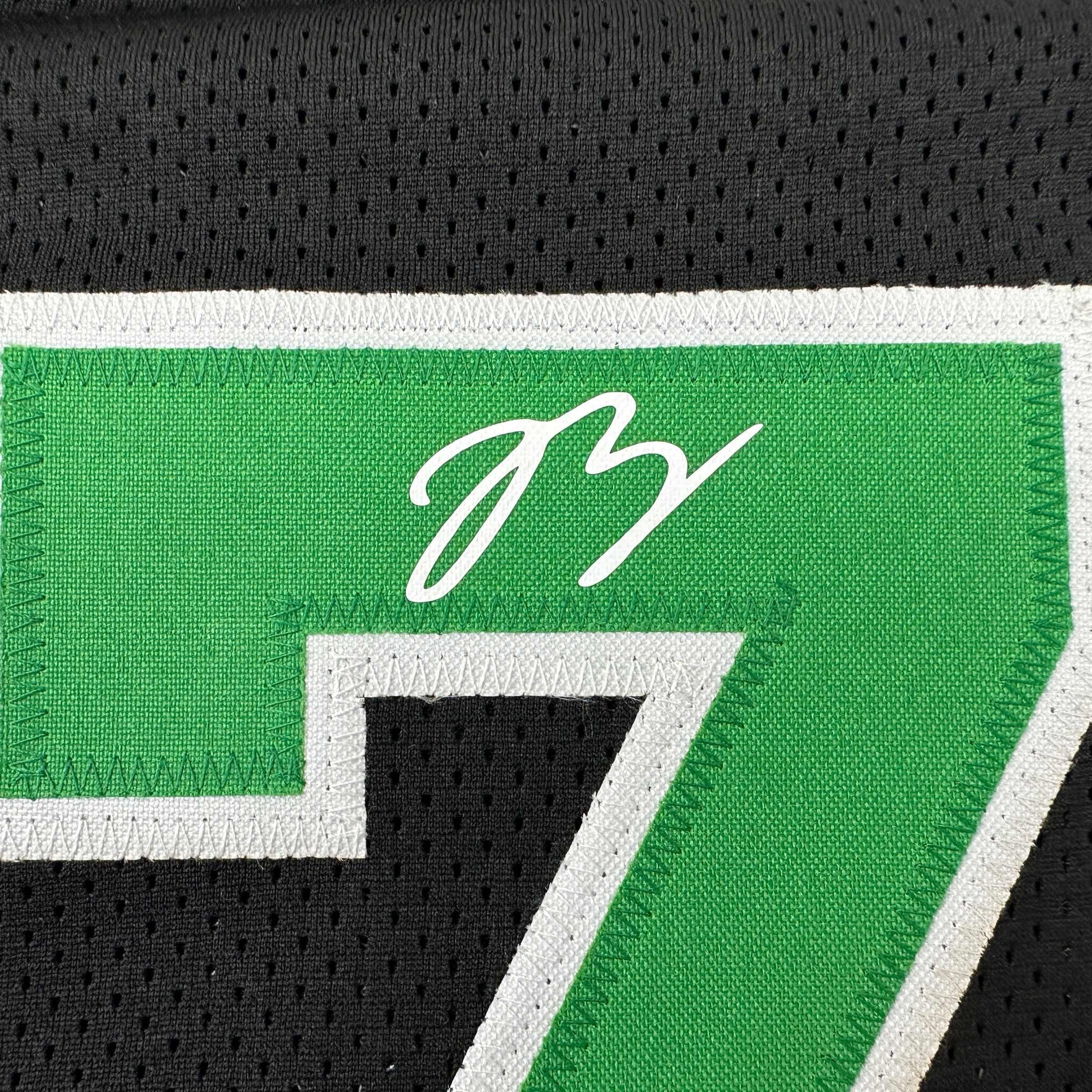 Facsimile Autographed Jaylen Brown Boston Black Reprint Laser Auto Basketball Jersey Size Men's XL
