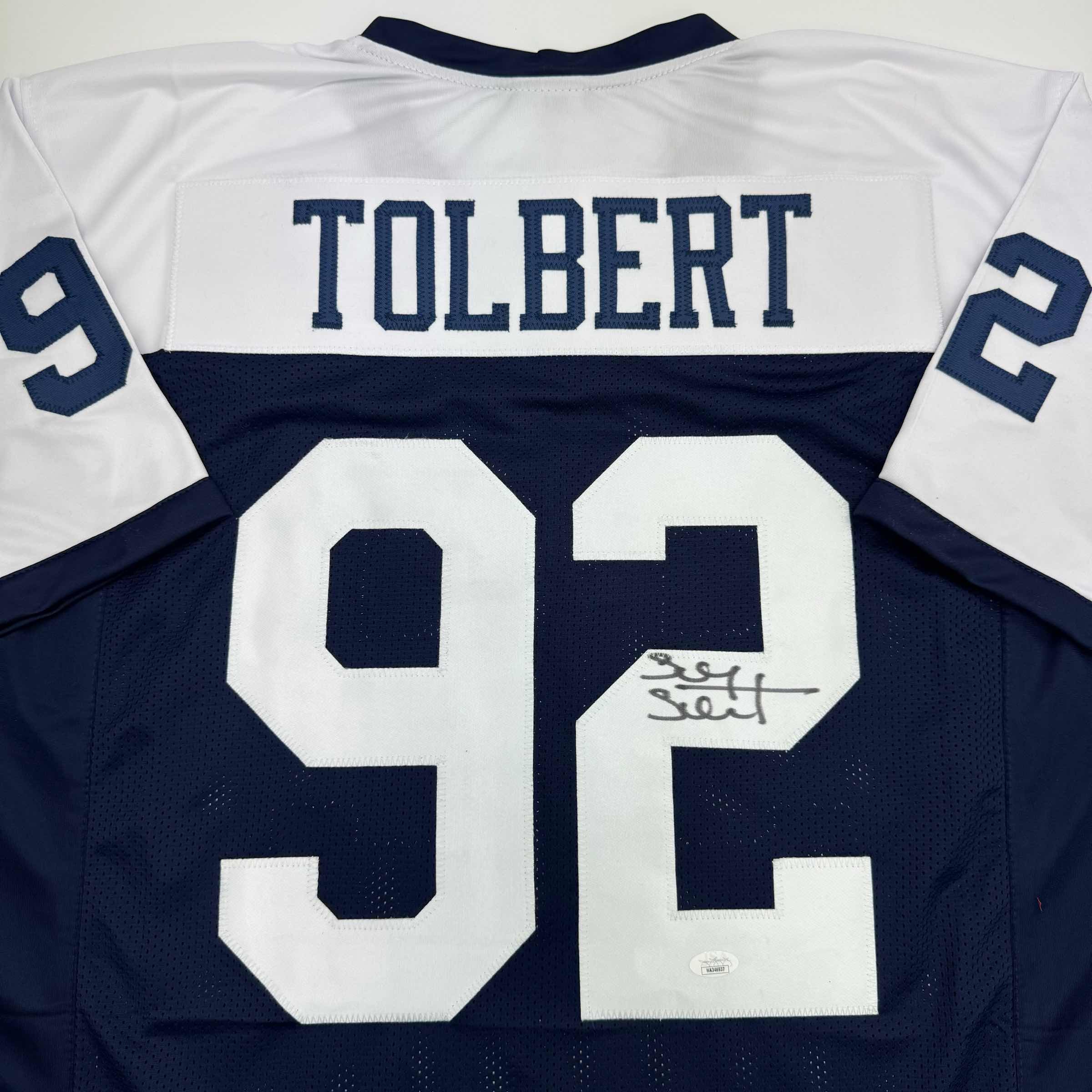 Autographed/Signed Tony Tolbert Dallas Thanksgiving Football Jersey JSA COA