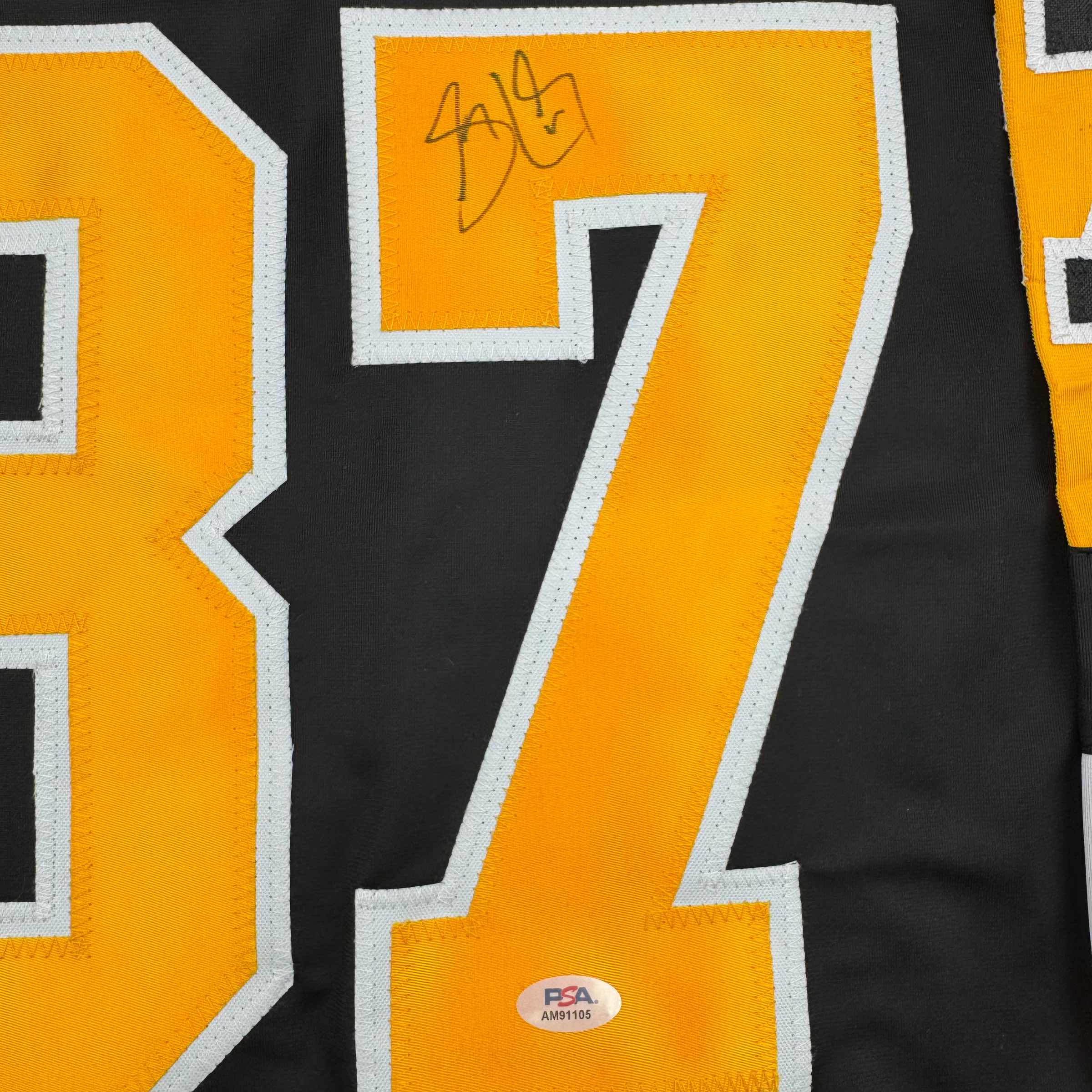 Autographed/Signed Sidney Crosby Pittsburgh Black Hockey Jersey PSA COA
