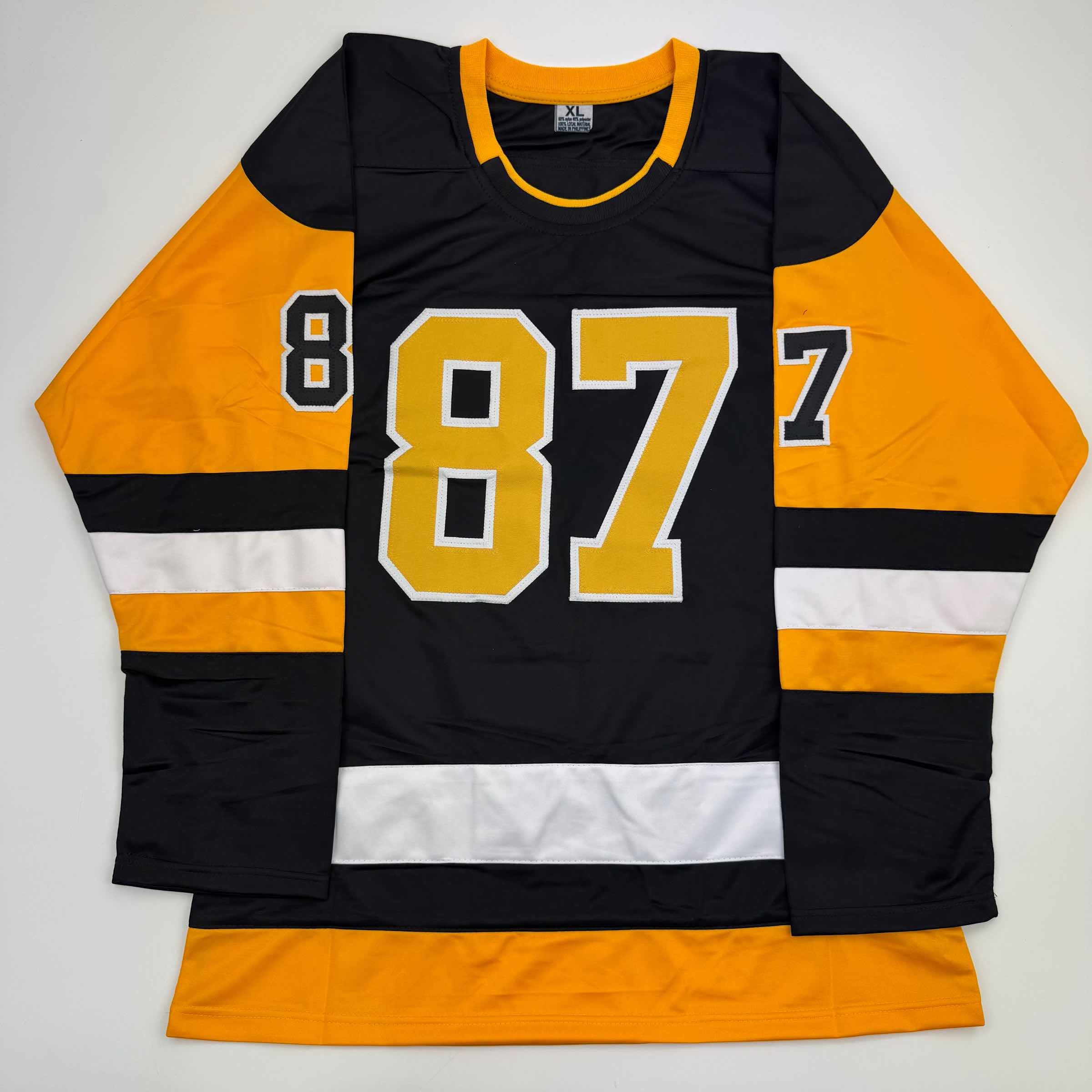 Autographed/Signed Sidney Crosby Pittsburgh Black Hockey Jersey PSA COA