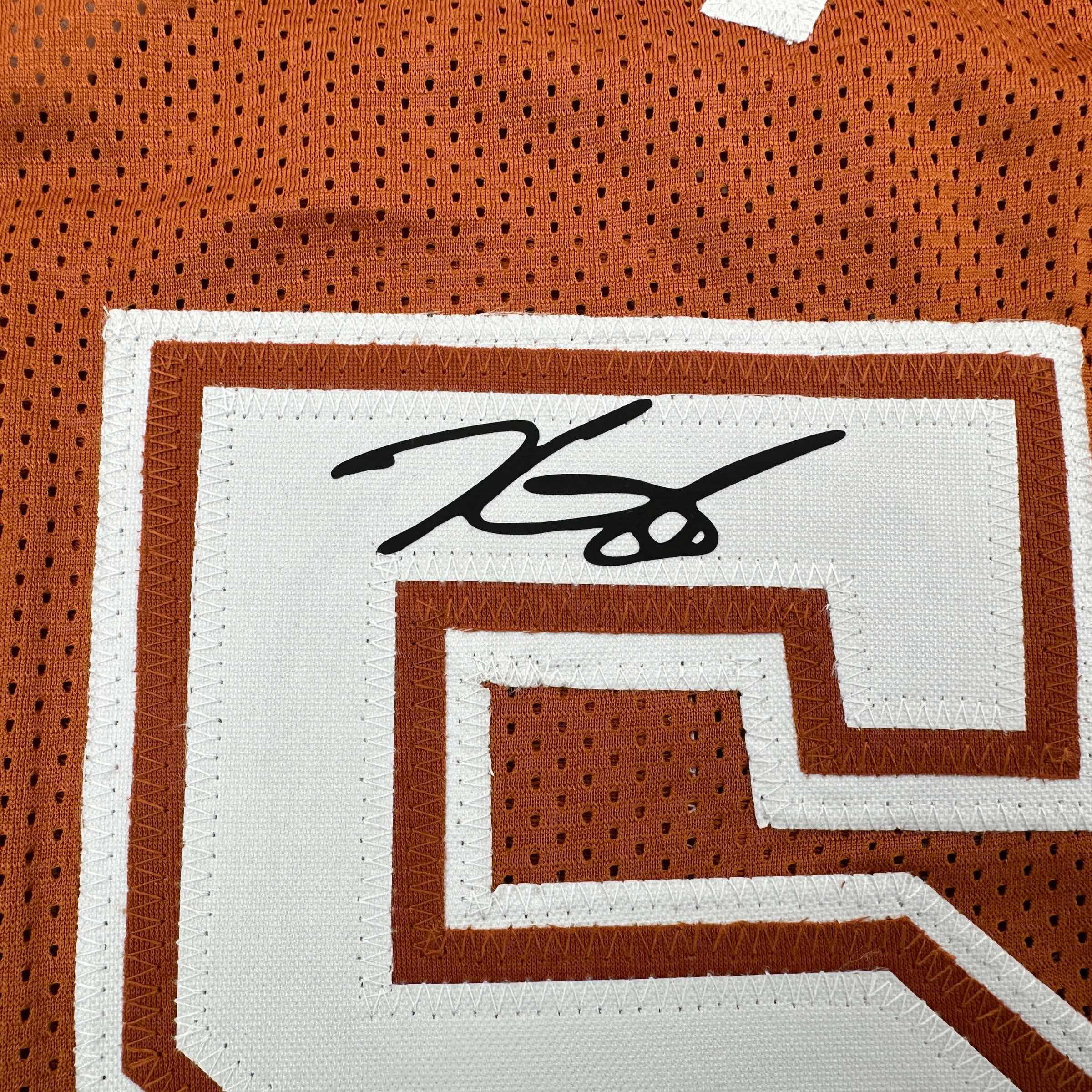 Facsimile Autographed Kevin Durant Texas Orange Reprint Laser Auto College Basketball Jersey Size Men's XL