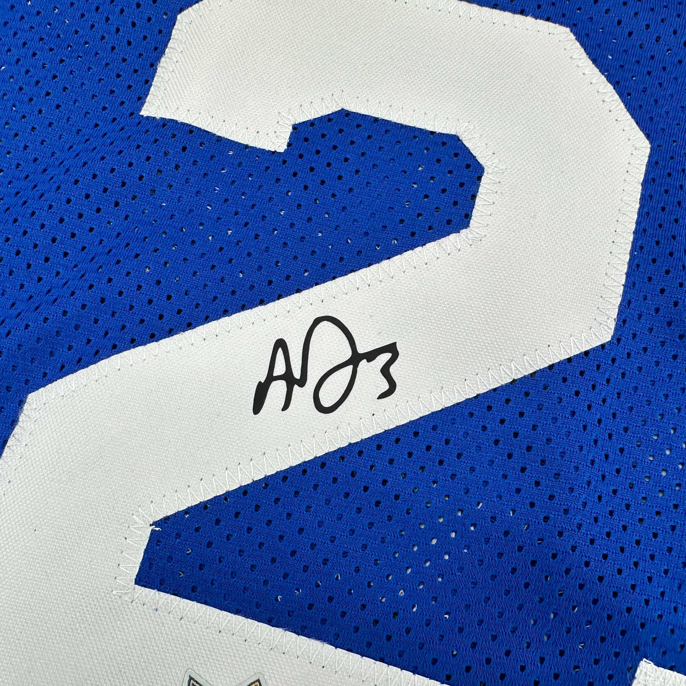 Framed Facsimile Autographed Anthony Davis 35x39 Kentucky Blue Reprint Laser Auto College Basketball Jersey