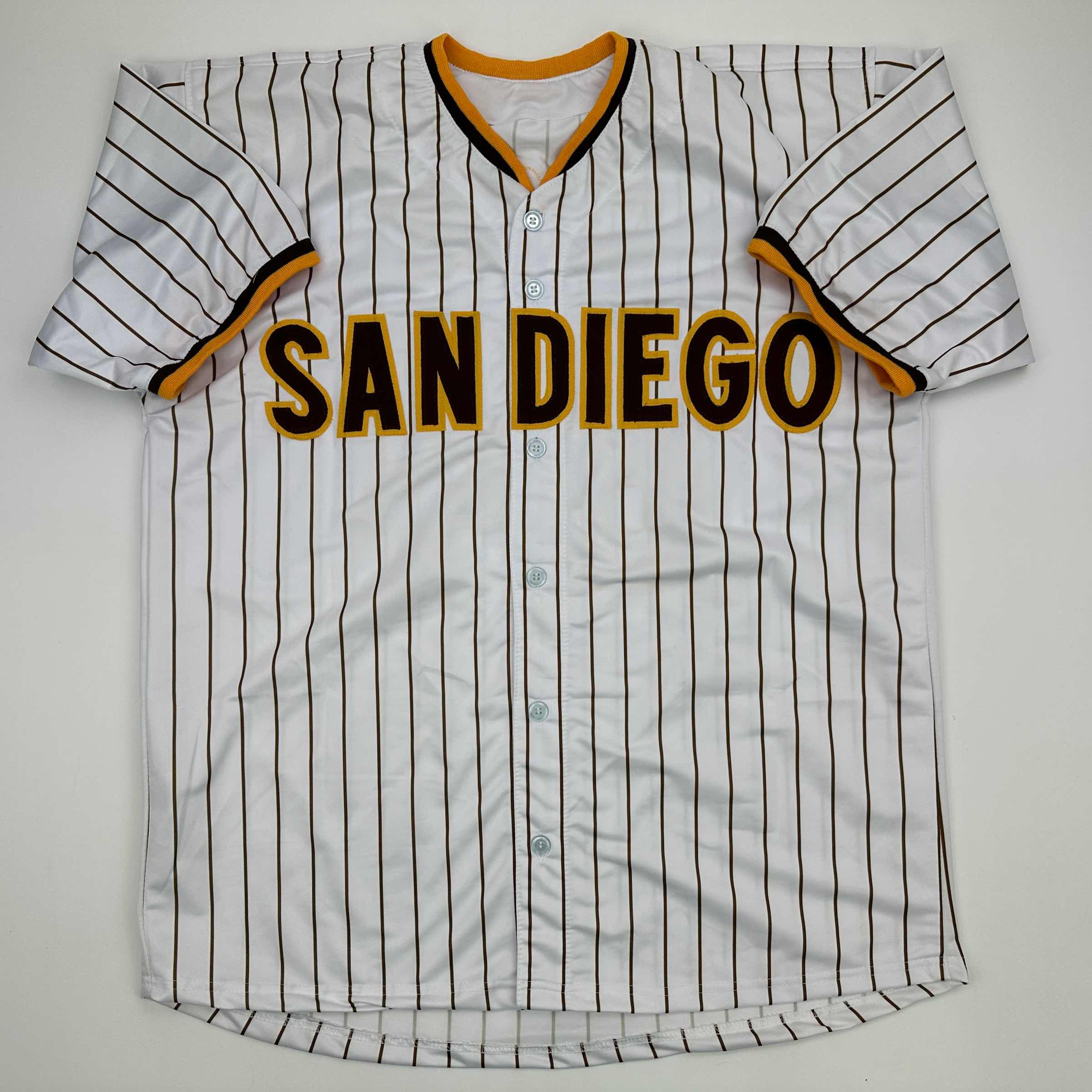Facsimile Autographed Dylan Cease San Diego Pinstripe Reprint Laser Auto Baseball Jersey Size Men's XL