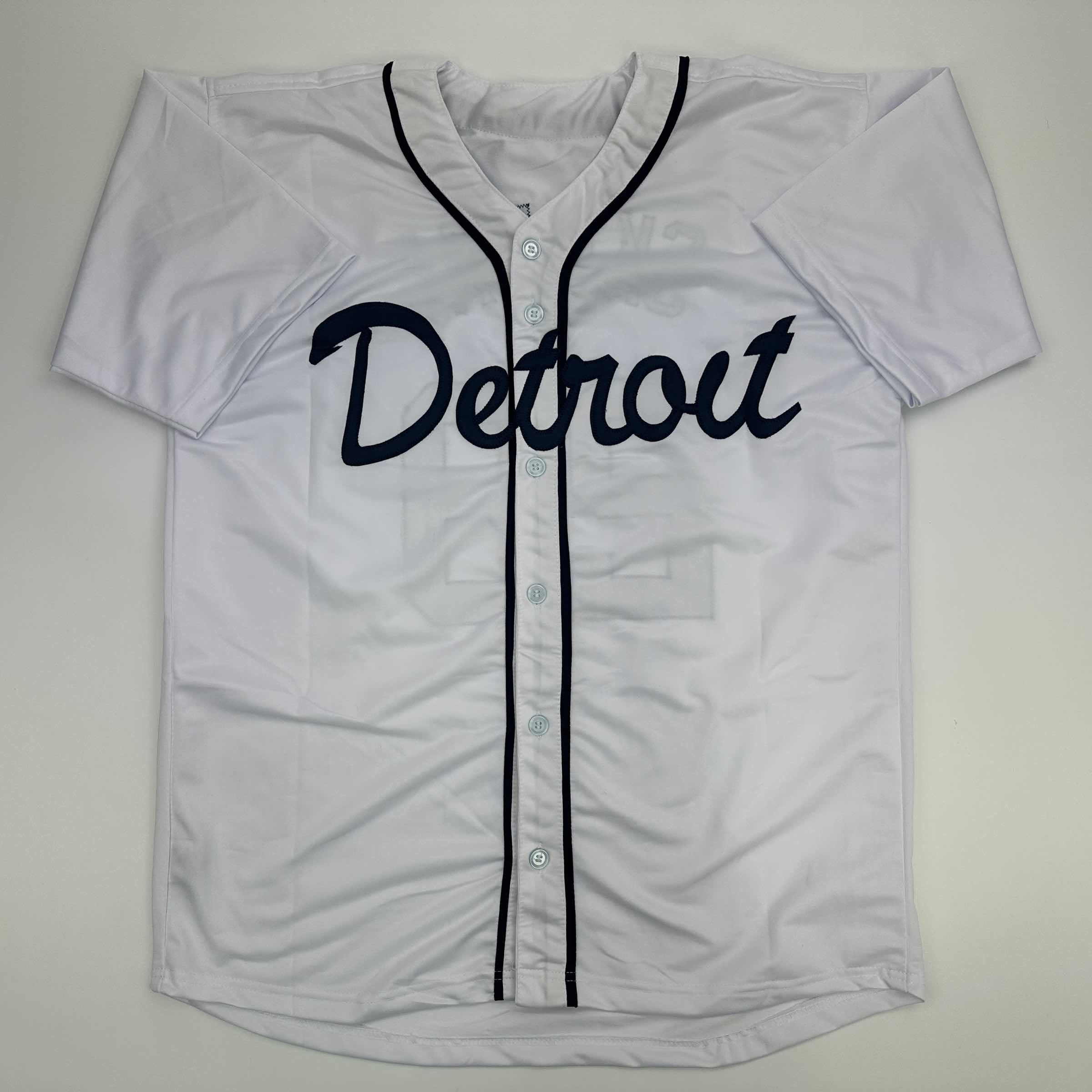 Facsimile Autographed Tarik Skubal Detroit White Reprint Laser Auto Baseball Jersey Size Men's XL