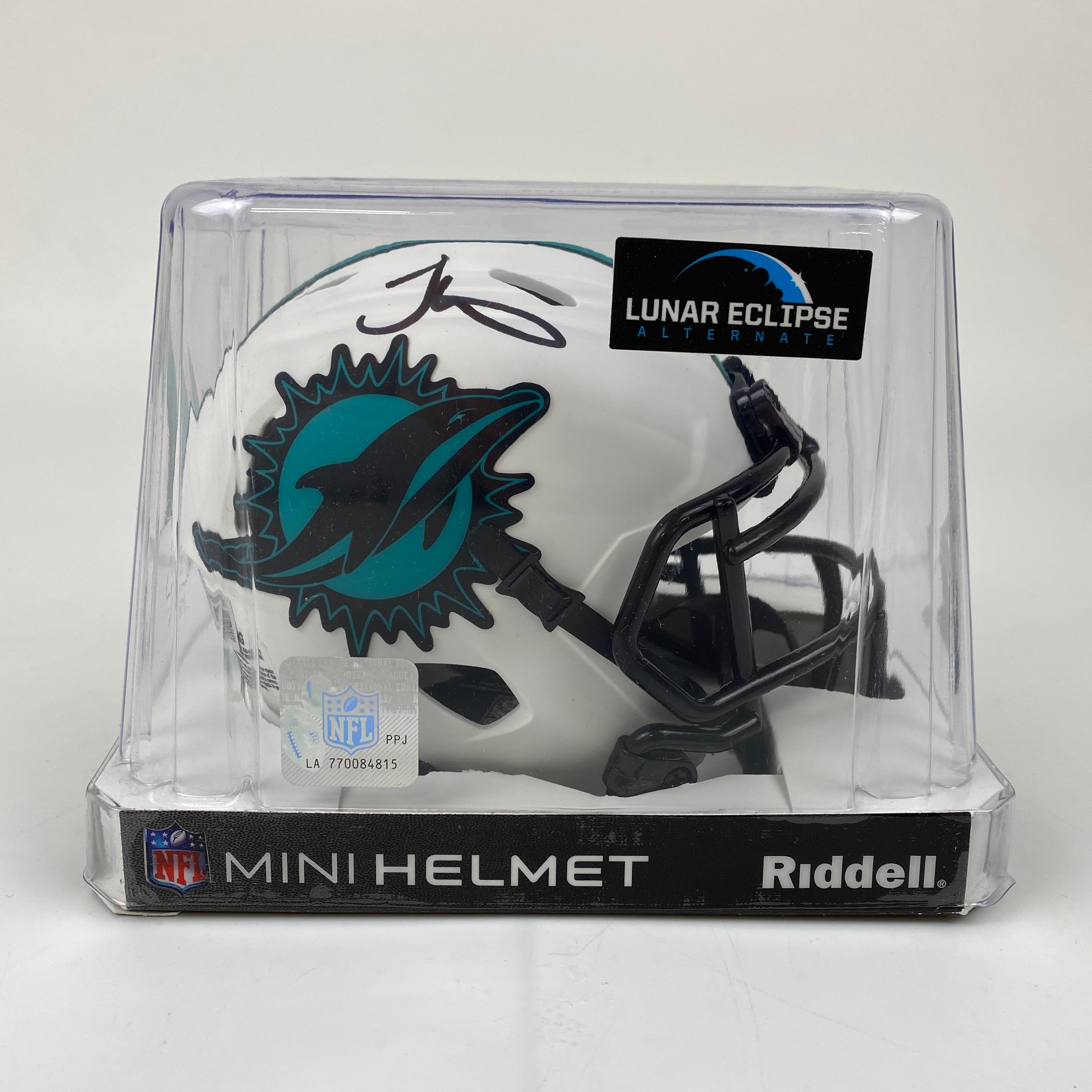 Autographed/Signed Tyreek Hill Miami Dolphins Lunar Eclipse Mini Football Helmet Beckett BAS COA