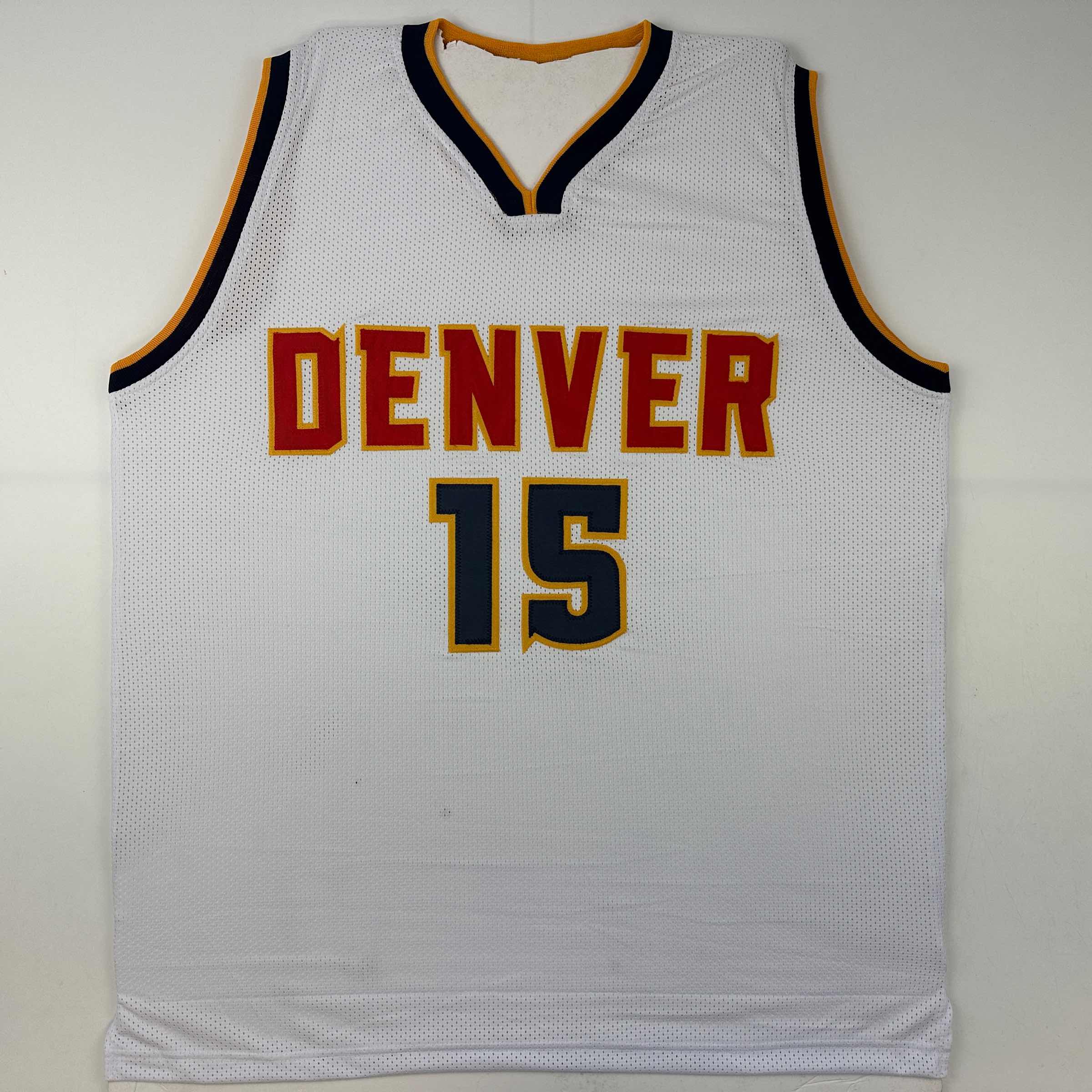 Facsimile Autographed Nikola Jokic Denver White Reprint Laser Auto Basketball Jersey Size Men's XL