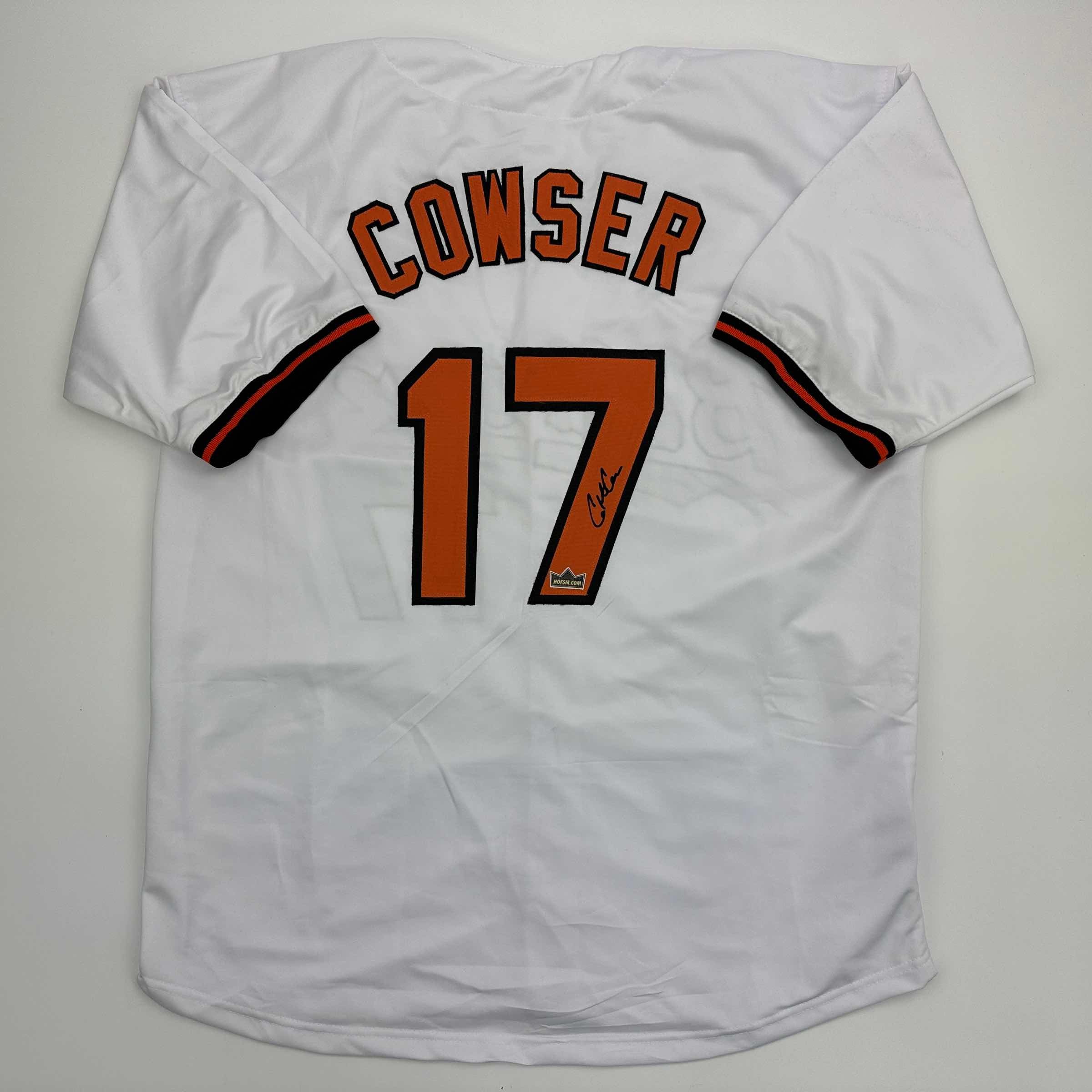 Facsimile Autographed Colton Cowser Baltimore White Reprint Laser Auto Baseball Jersey Size Men's XL