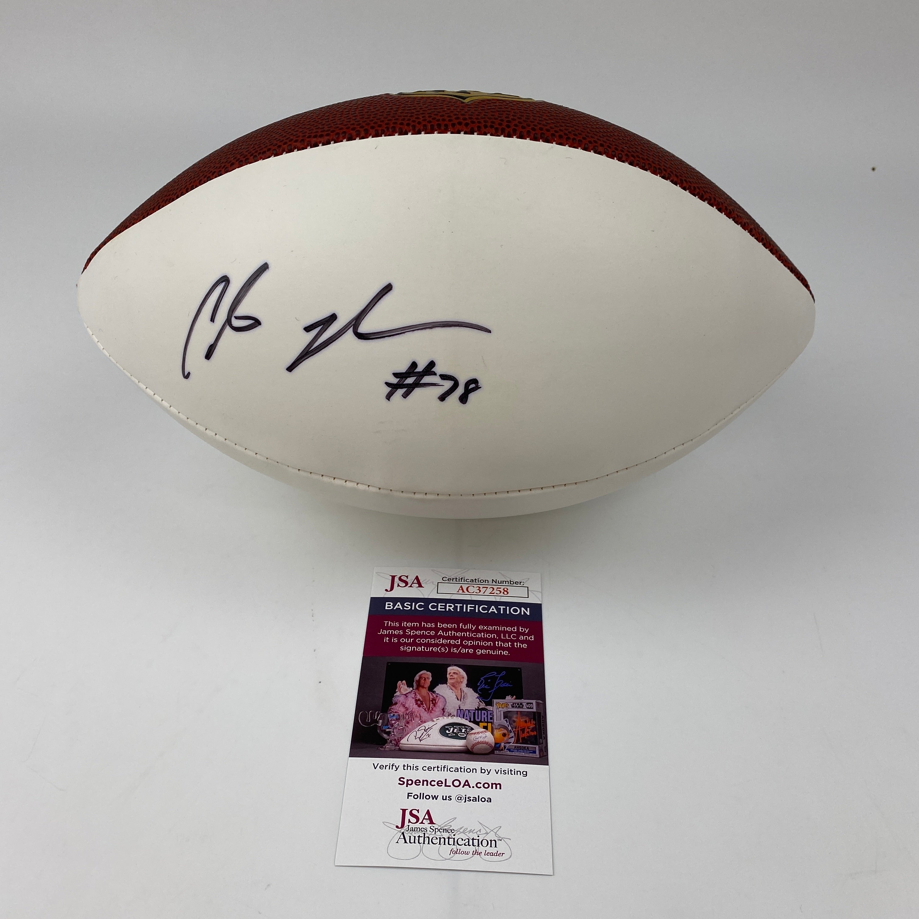 Autographed/Signed Chris Johnson Tennessee Titans Full Size FS F/S White Panel Wilson Football JSA COA