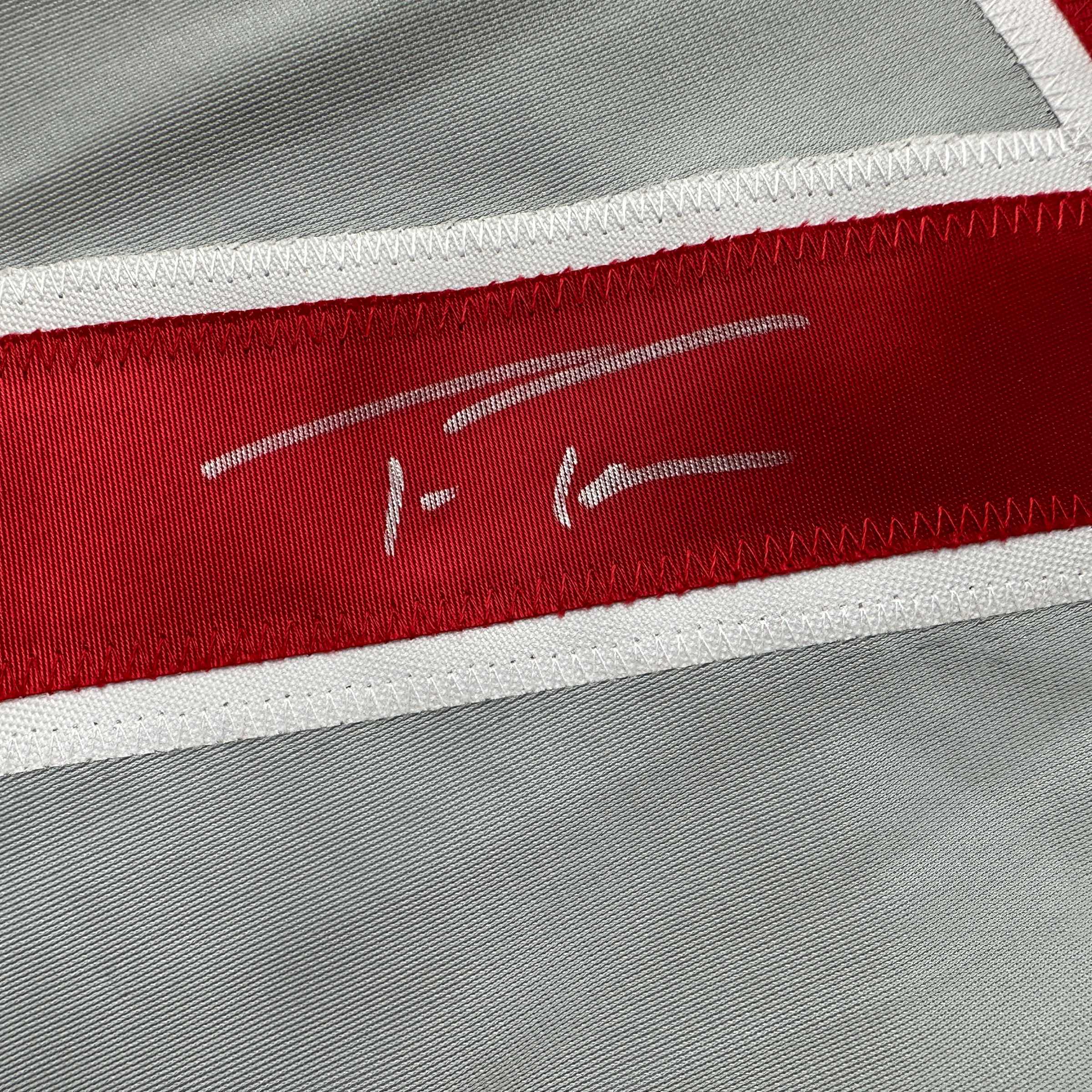 Autographed/Signed Trea Turner Philadelphia Grey Baseball Jersey Beckett BAS COA