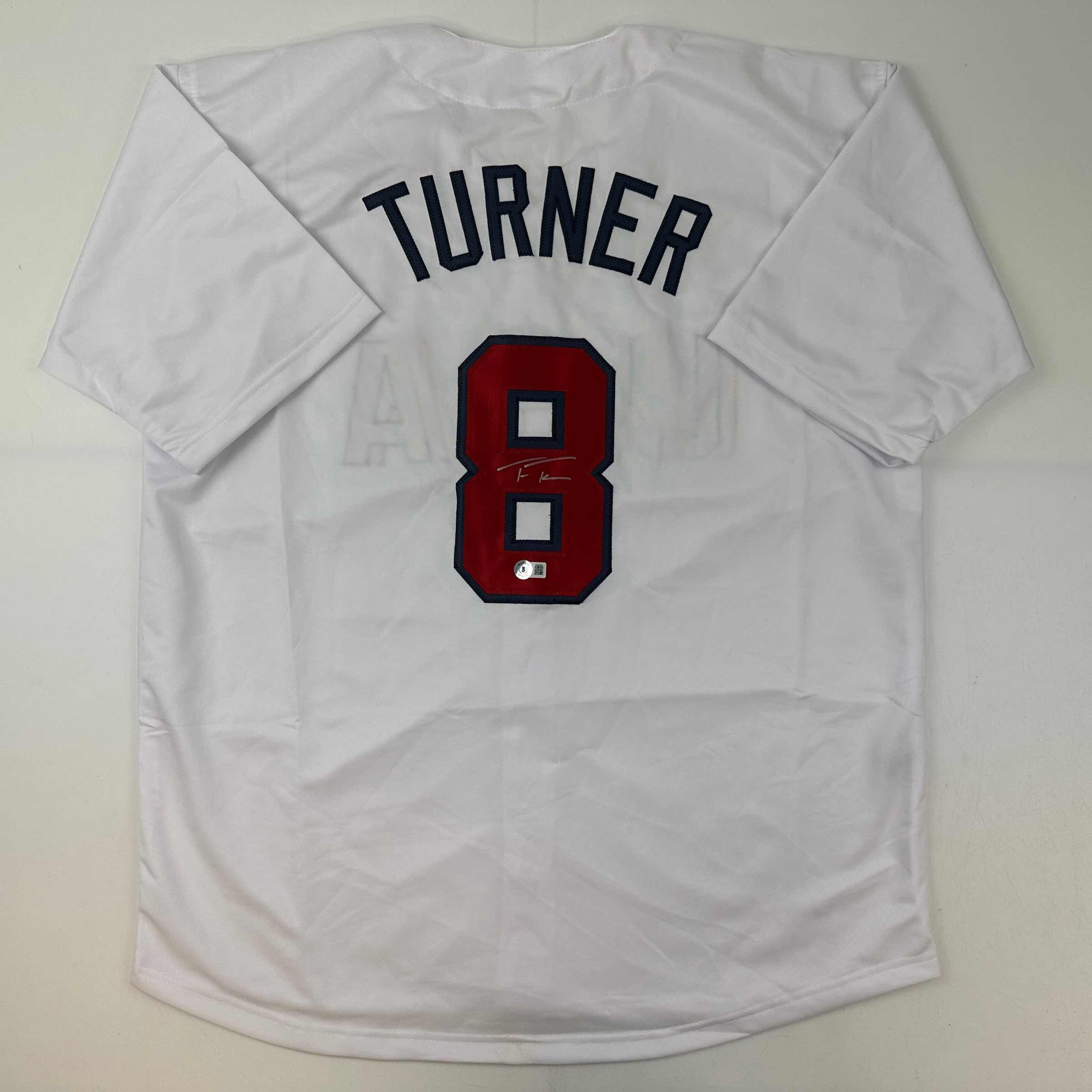 Autographed/Signed Trea Turner United States USA White World Baseball Classic WBC Jersey Beckett BAS COA