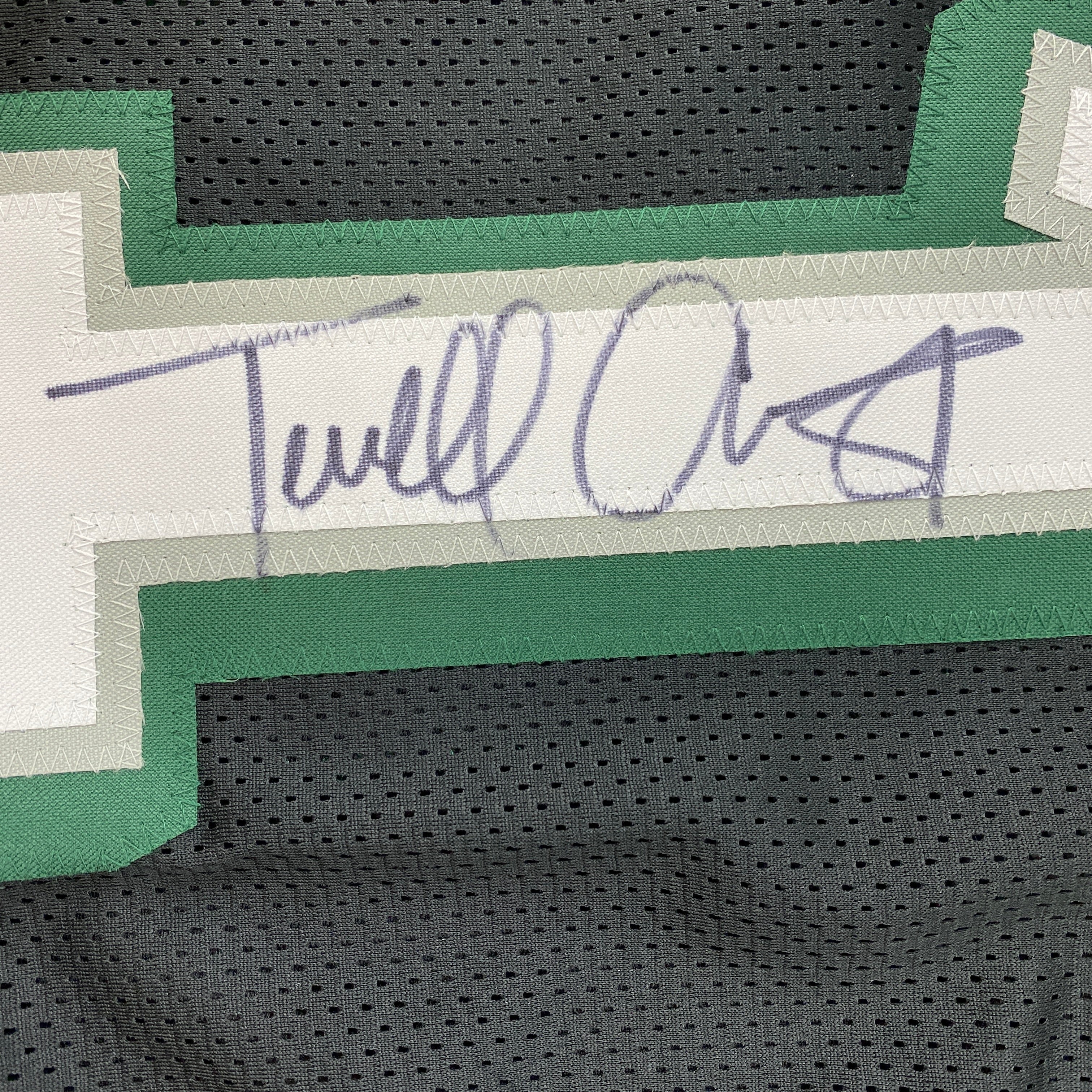 Autographed/Signed Terrell Owens Philadelphia Black Football Jersey JSA COA