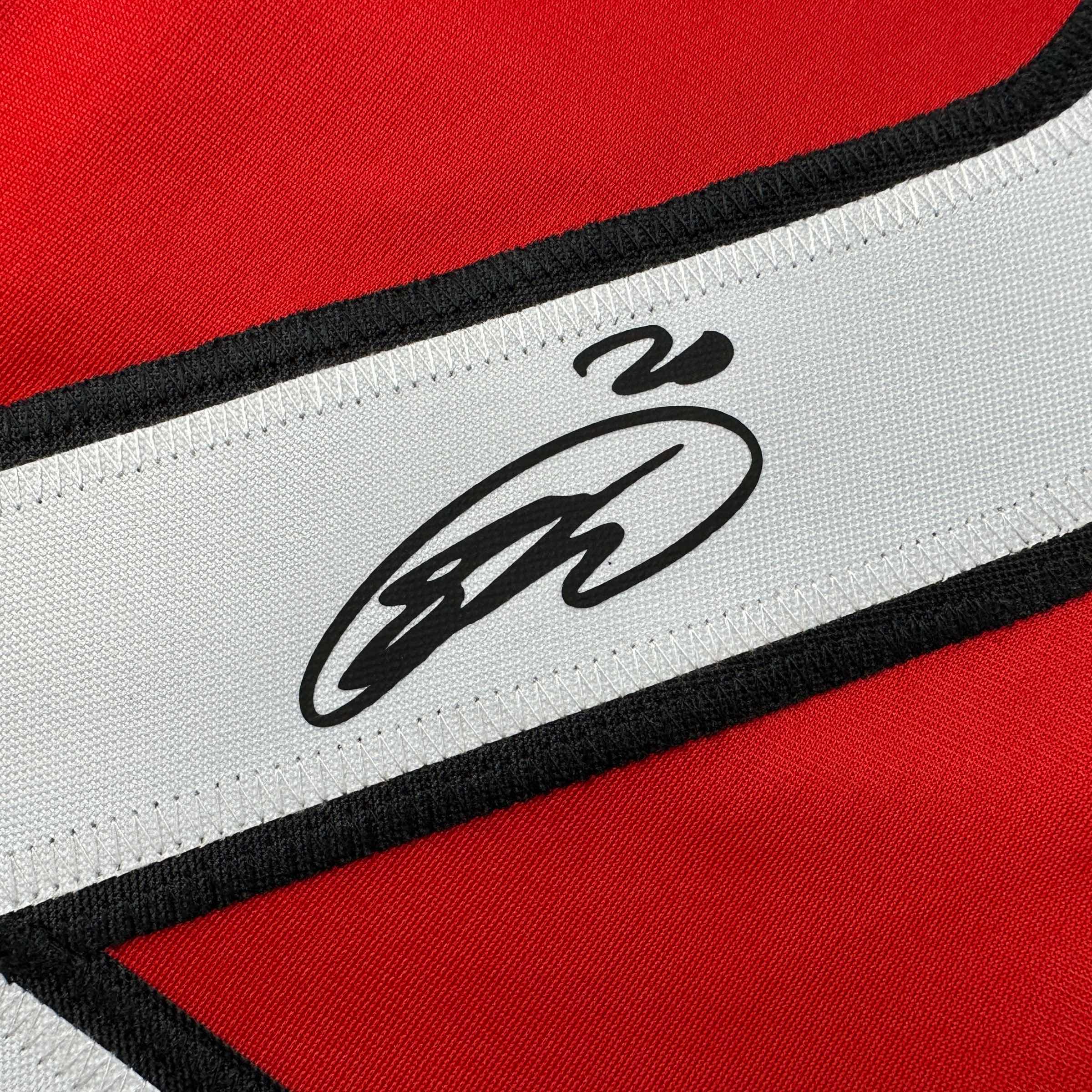 Facsimile Autographed Sebastian Aho Carolina Red Reprint Laser Auto Hockey Jersey Size Men's XL