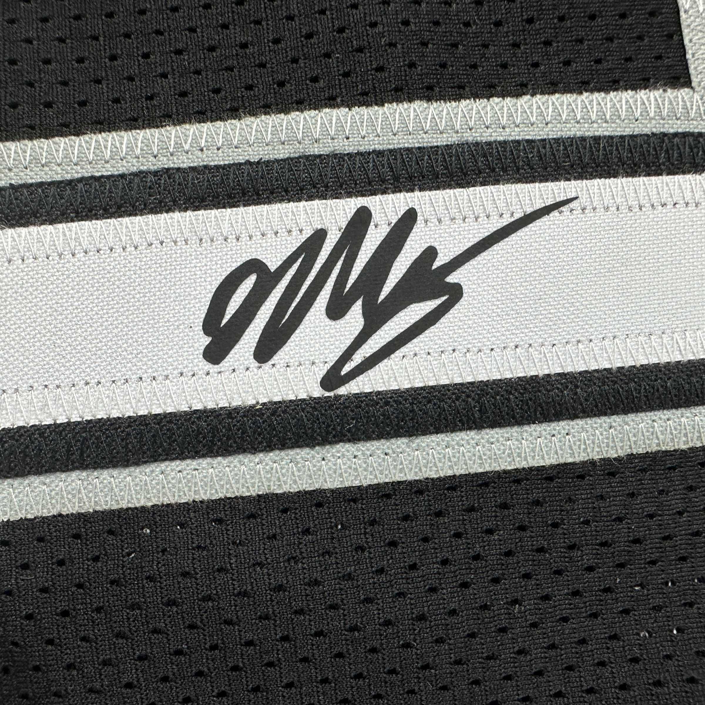 Facsimile Autographed Victor Wembanyama San Antonio Black Reprint Laser Auto Basketball Jersey Size Men's XL