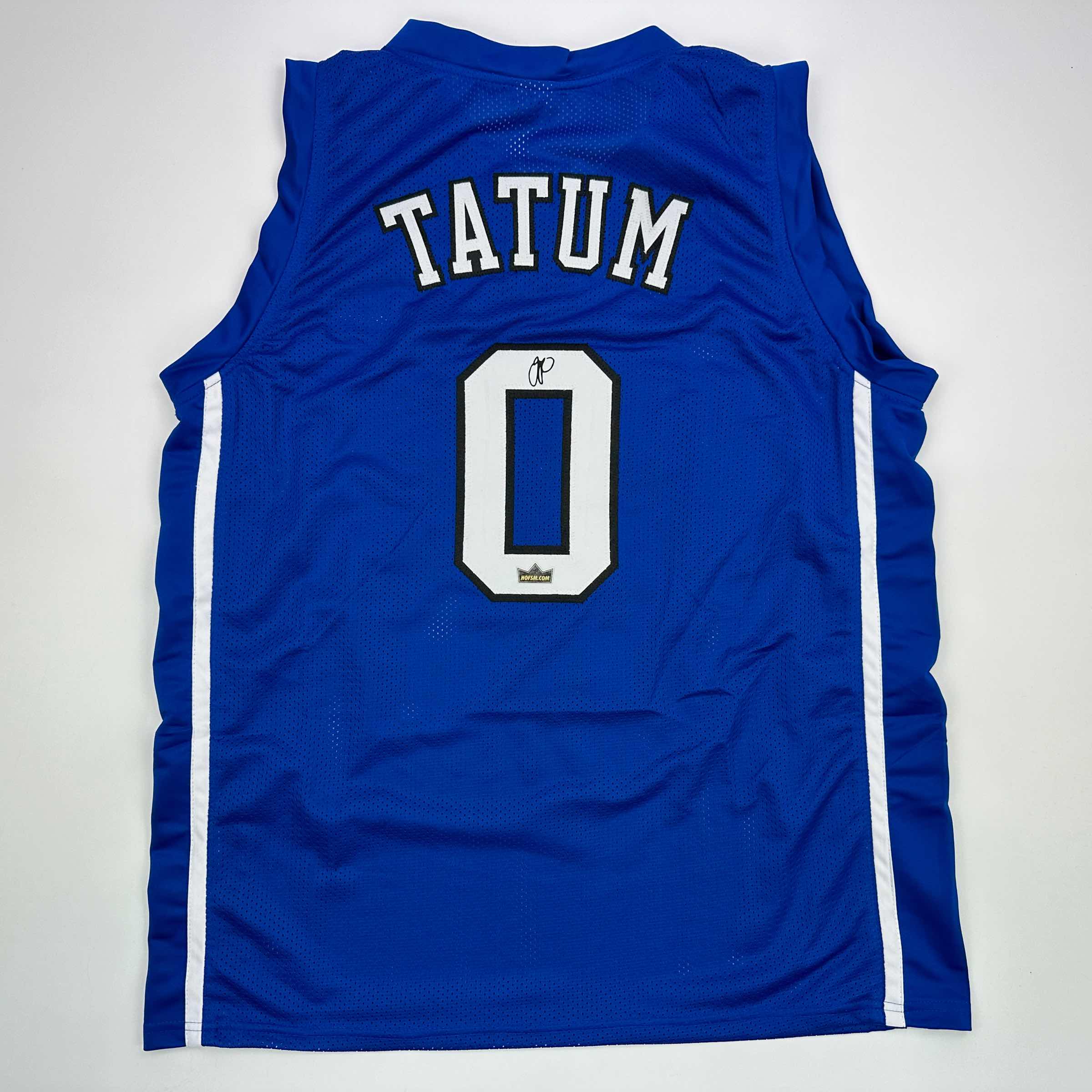 Facsimile Autographed Jayson Tatum Duke Blue Reprint Laser Auto College Basketball Jersey Size Men's XL