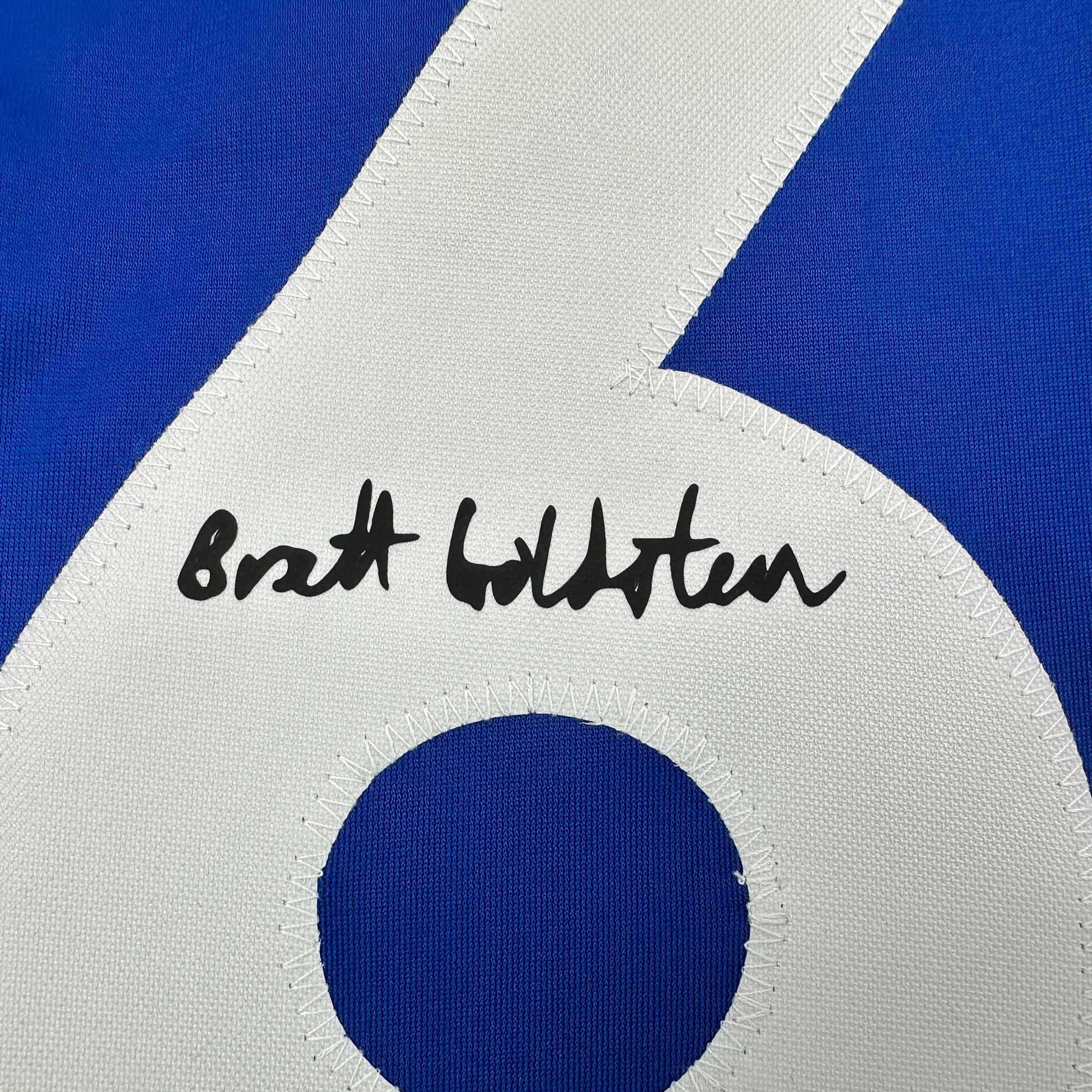 Framed Facsimile Autographed Brett Goldstein Roy Kent 35x39 AFC Richmond Ted Lasso Blue Reprint Laser Auto Soccer Jersey