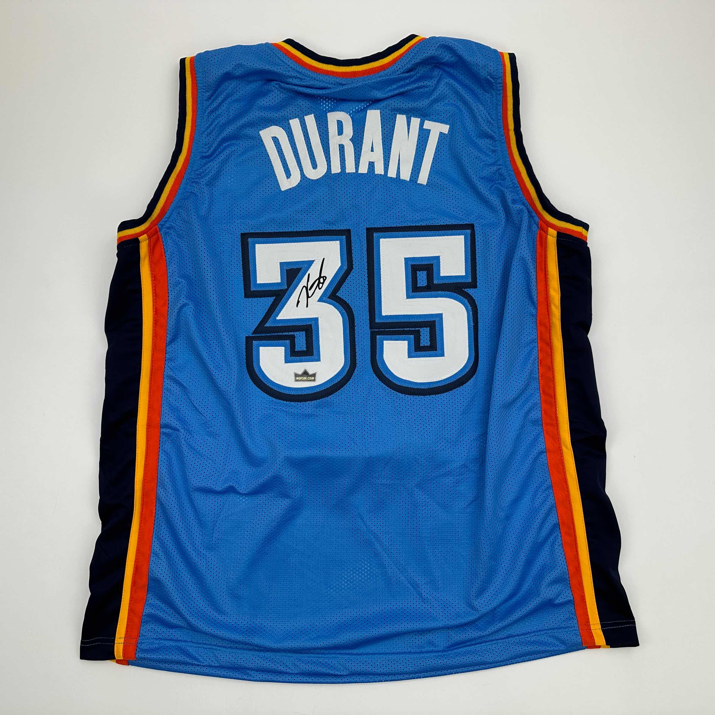 Facsimile Autographed Kevin Durant Oklahoma City Blue Reprint Laser Auto Basketball Jersey Size Men's XL