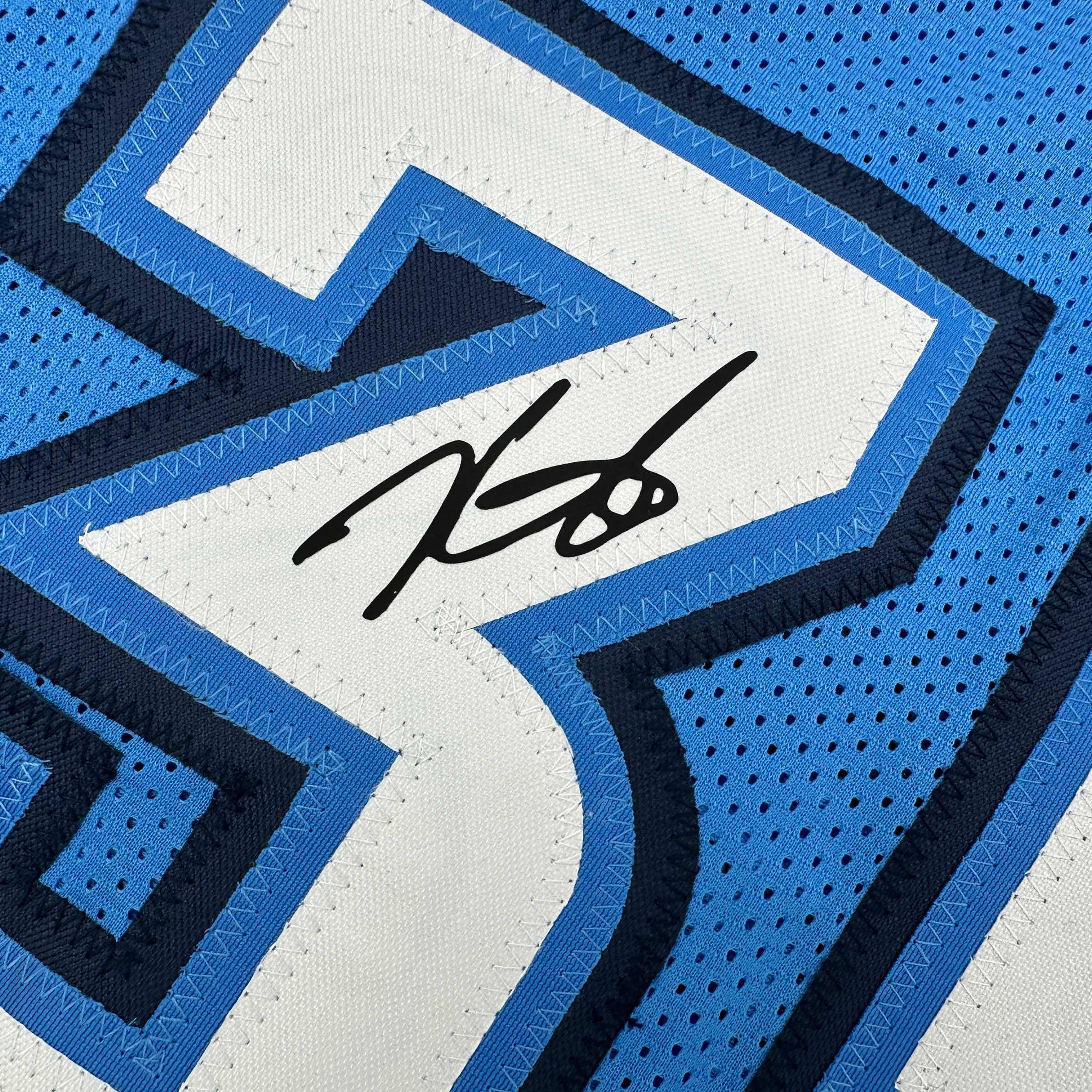 Facsimile Autographed Kevin Durant Oklahoma City Blue Reprint Laser Auto Basketball Jersey Size Men's XL