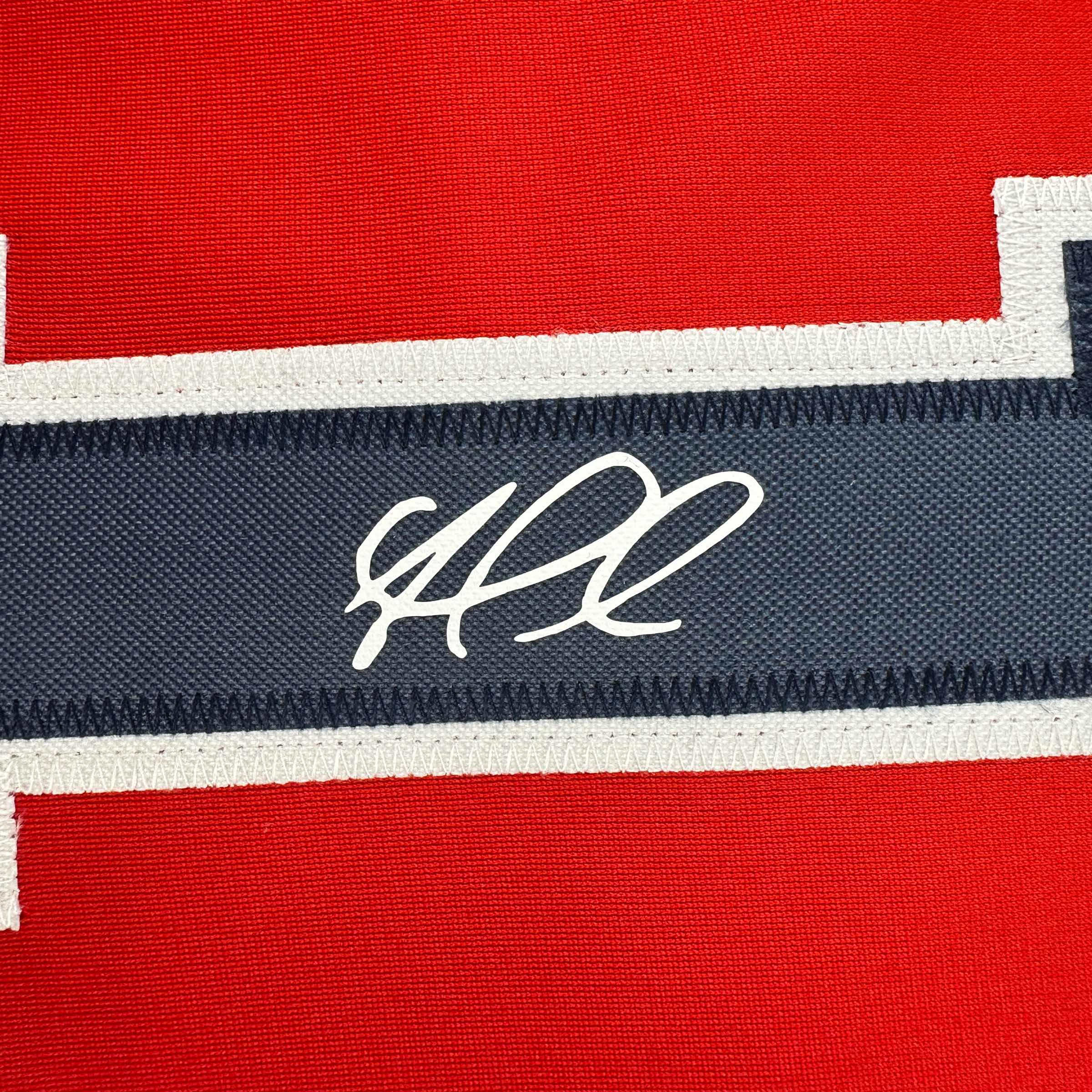 Facsimile Autographed Ozzie Albies Atlanta Red Reprint Laser Auto Baseball Jersey Size Men's XL