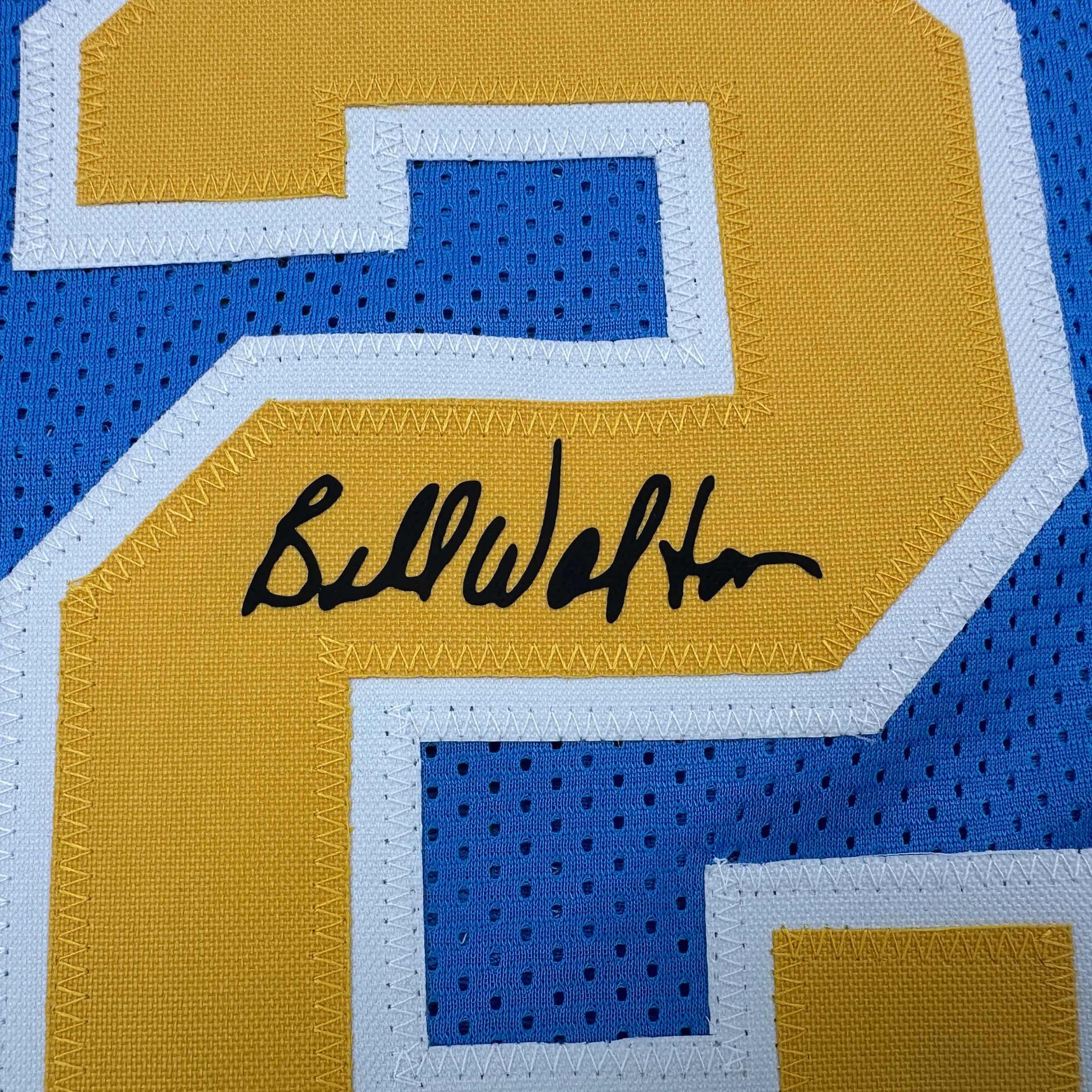 Framed Facsimile Autographed Bill Walton 35x39 UCLA Blue Reprint Laser Auto College Basketball Jersey