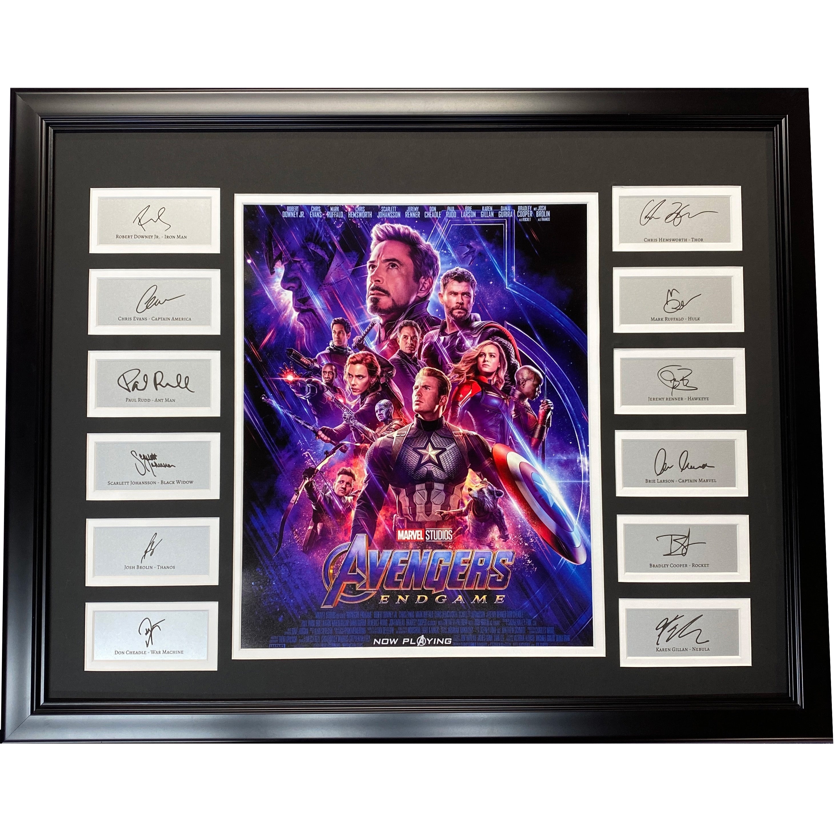 Framed Marvel Avengers Endgame Laser Engraved Facsimile Autographs Photo 20x25 Professionally Matted