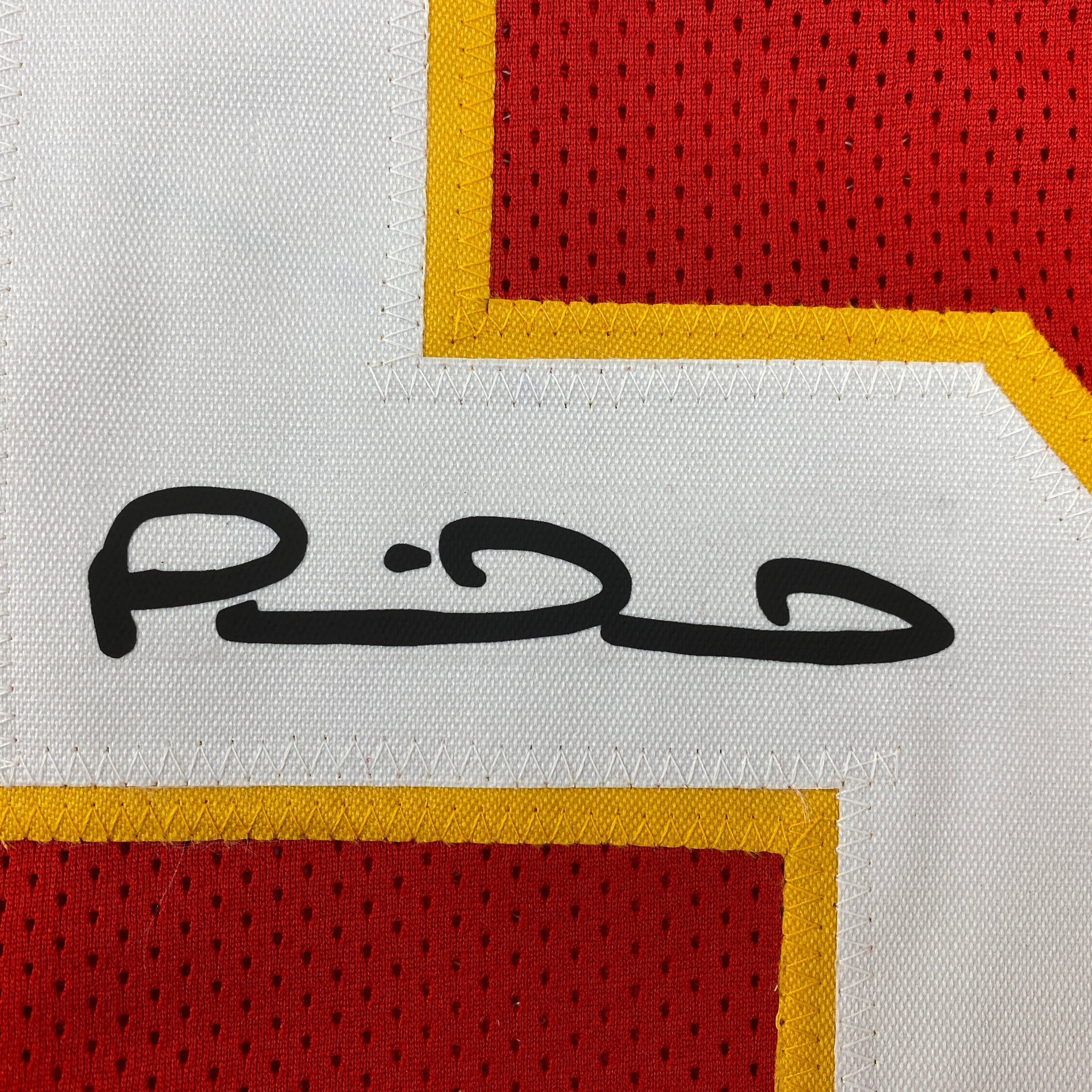 Facsimile Autographed Patrick Mahomes Kansas City Red Reprint Laser Auto Football Jersey Size Men's XL
