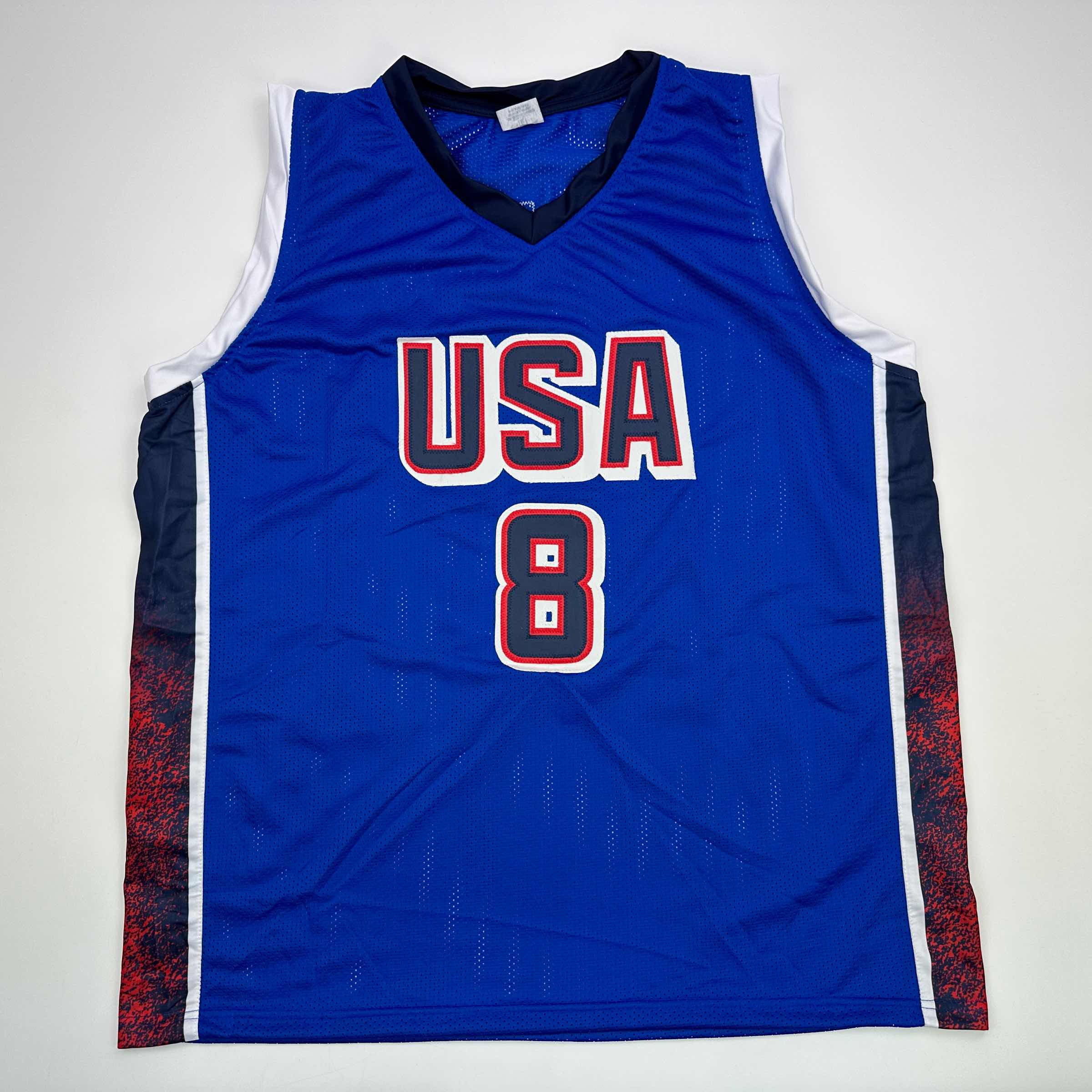 Facsimile Autographed Kawhi Leonard 2024 United States Team USA Blue Reprint Laser Auto Basketball Jersey Size Men's XL