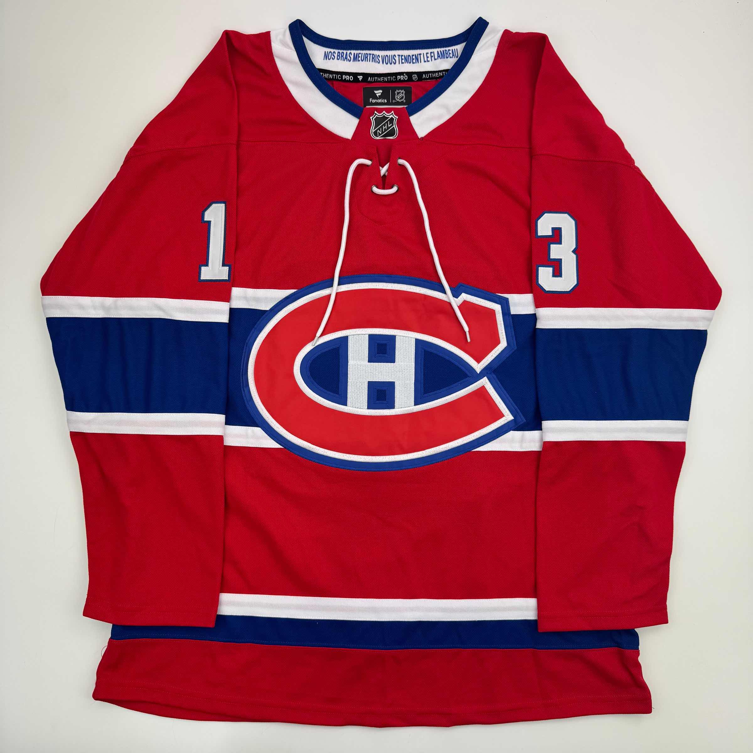 Autographed/Signed Cole Caufield Montreal Canadiens Red Hockey Jersey Fanatics COA