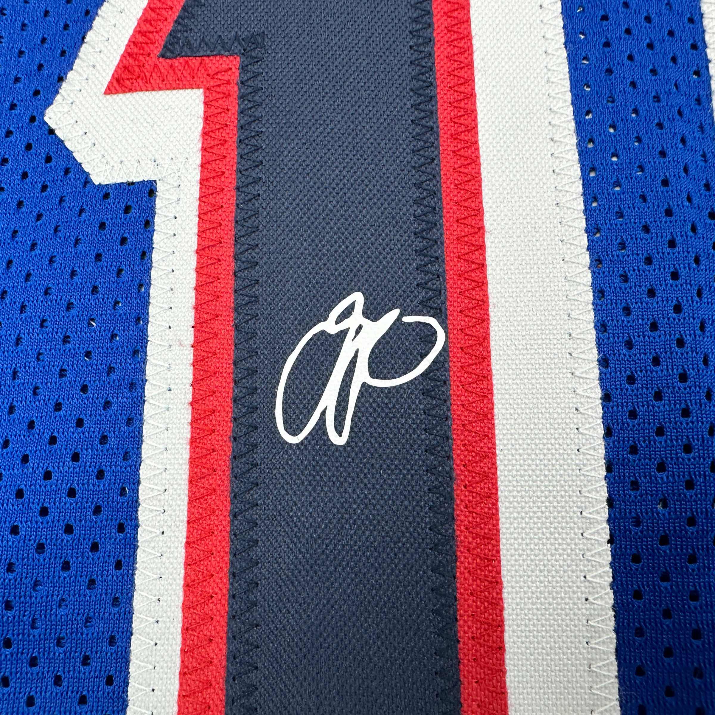 Facsimile Autographed Jayson Tatum 2024 United States Team USA Blue Reprint Laser Auto Basketball Jersey Size Men's XL