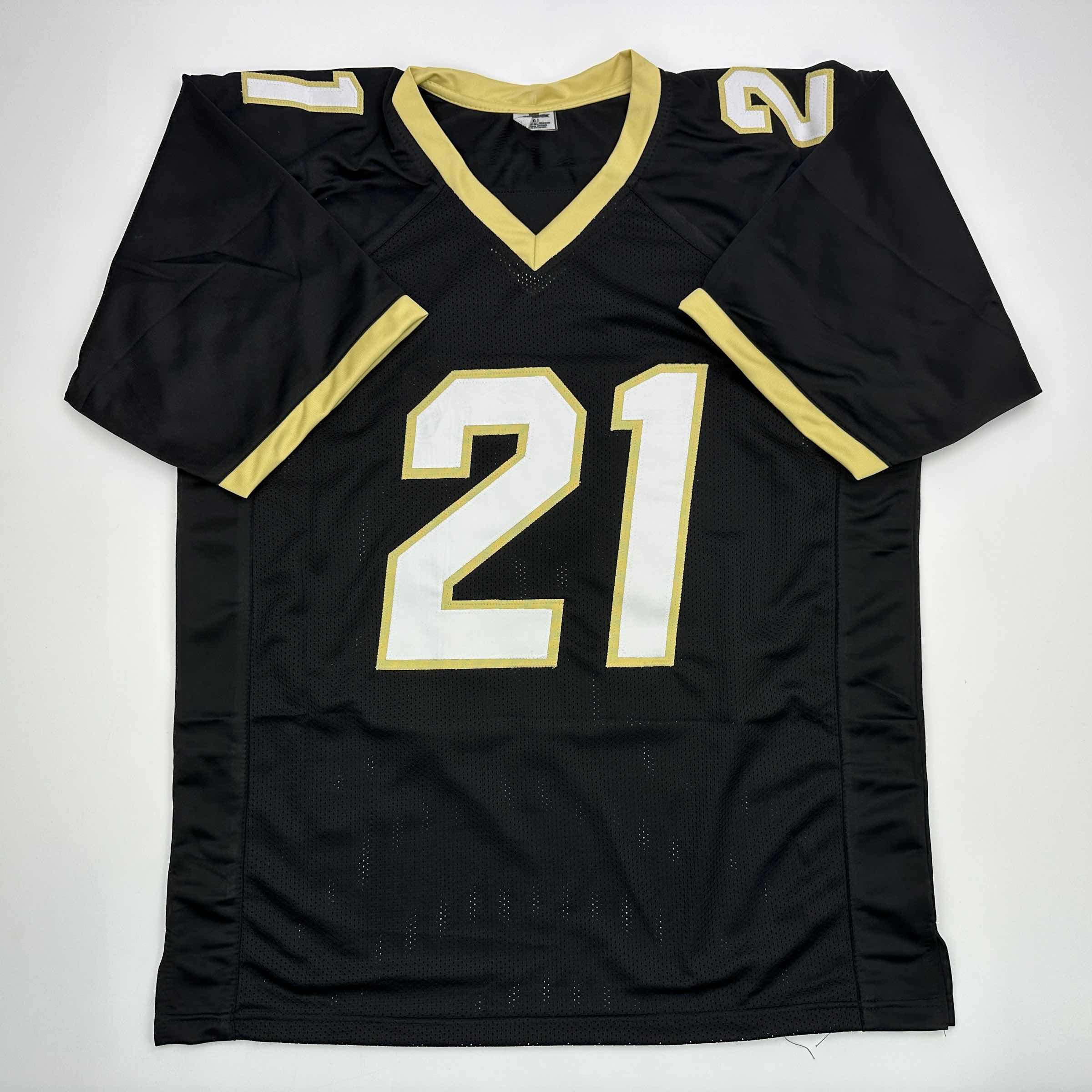 Facsimile Autographed Coach Prime Deion Sanders Colorado Black Reprint Laser Auto College Football Jersey Size Men's XL