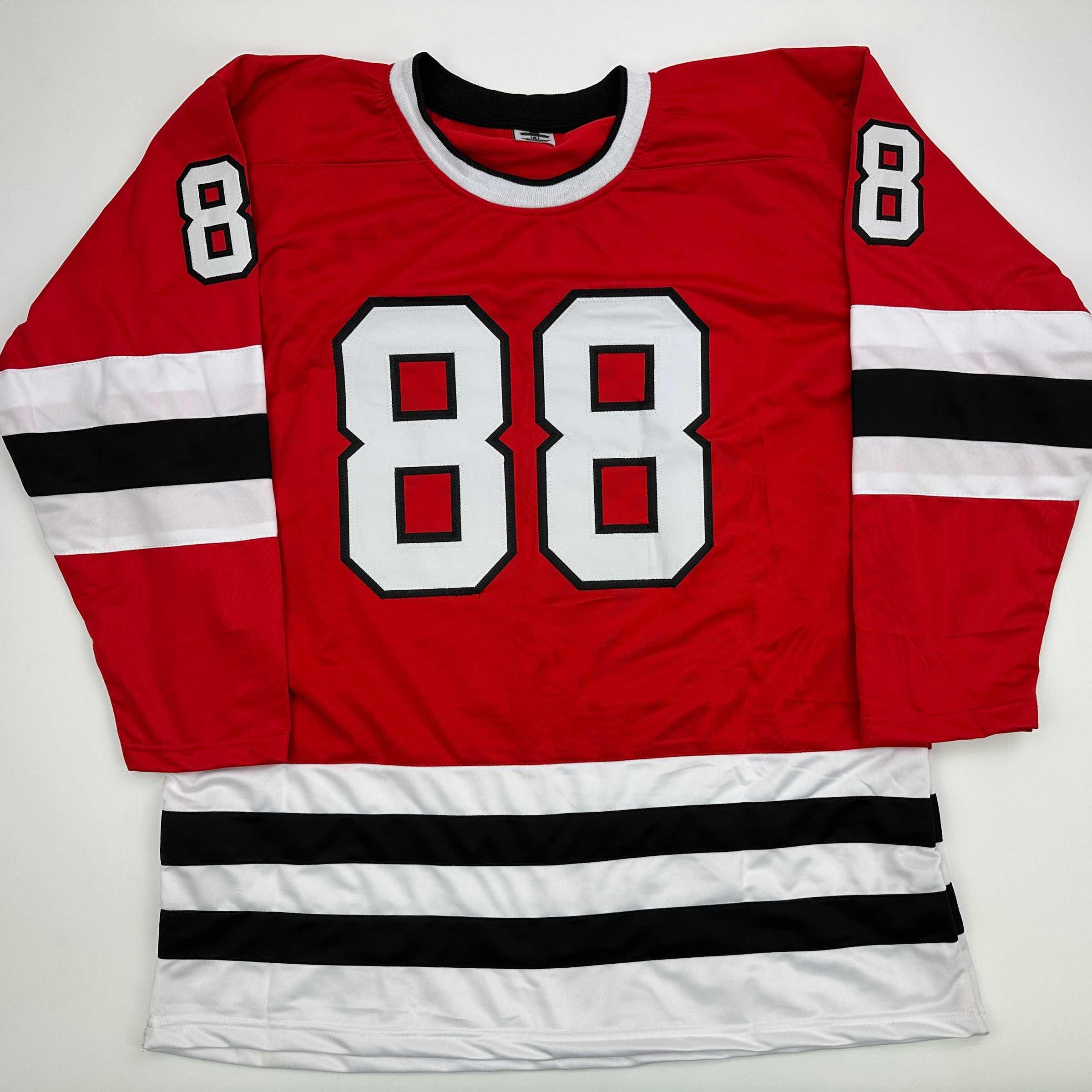 Facsimile Autographed Patrick Kane Chicago Red Reprint Laser Auto Hockey Jersey Size Men's XL